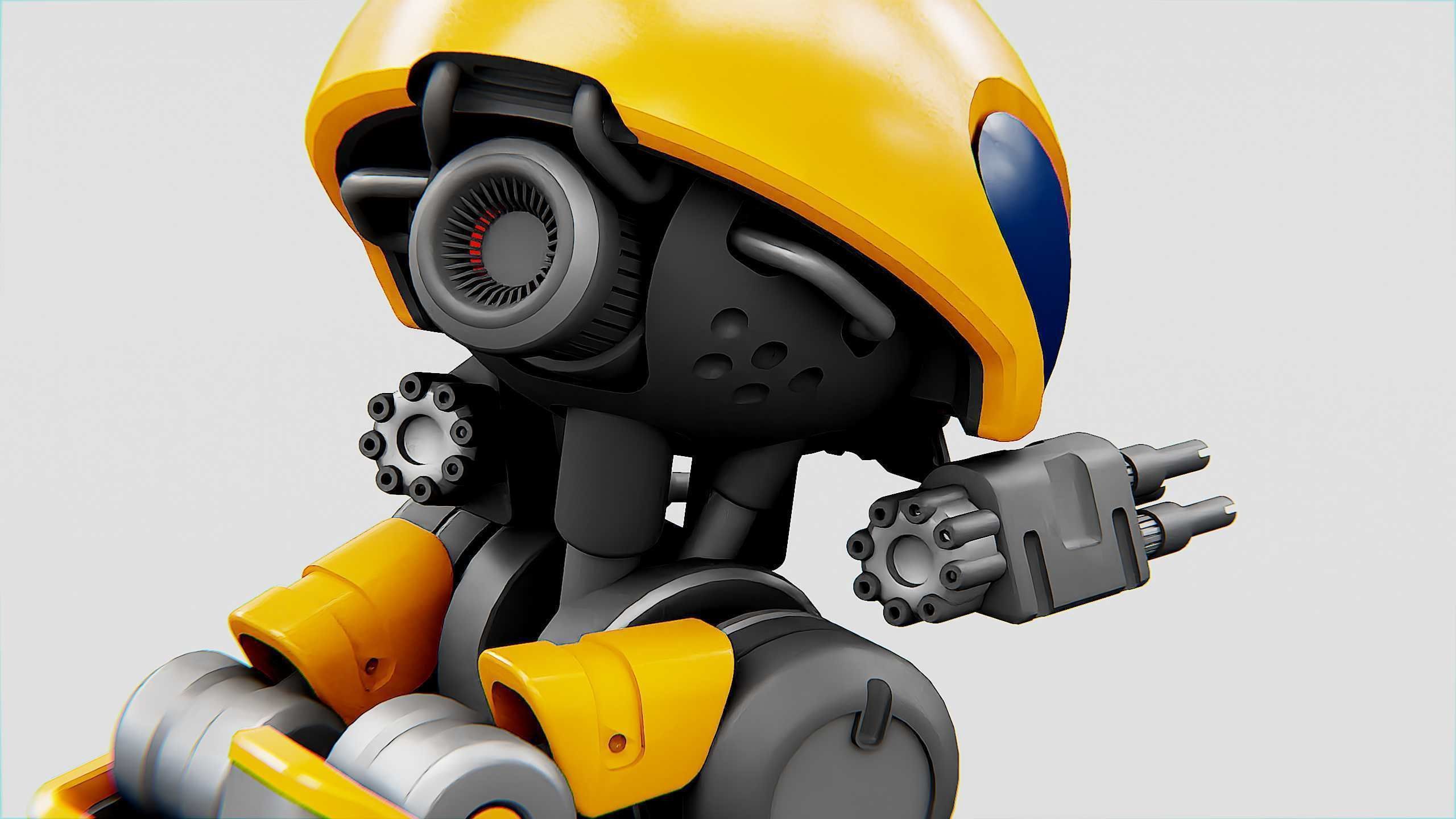 MILITARY BOT M-3000 Rigged for Unreal Engine - Unity - MIXAMO  3D model_19