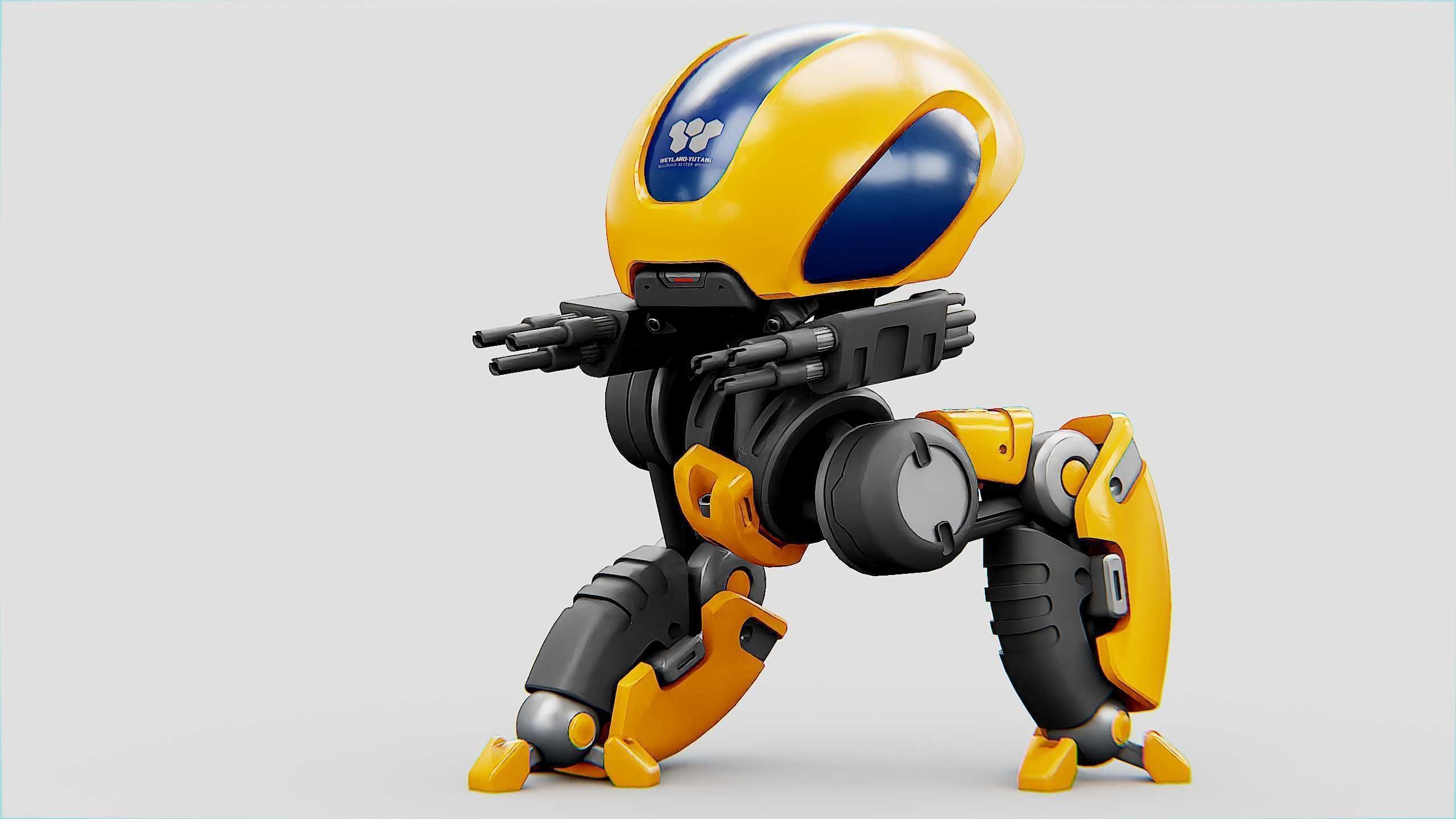 MILITARY BOT M-3000 Rigged for Unreal Engine - Unity - MIXAMO  3D model_26