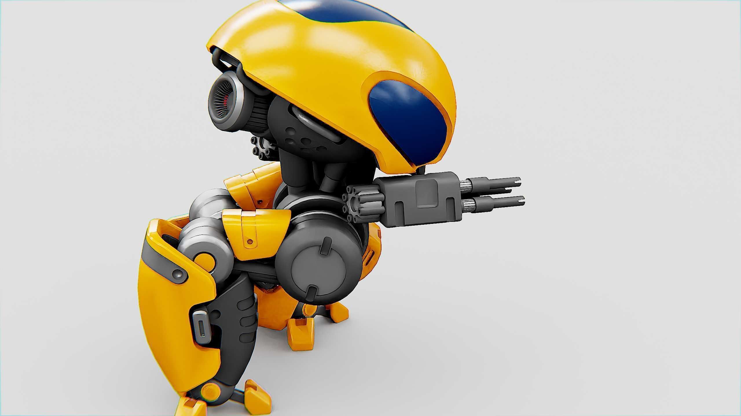 MILITARY BOT M-3000 Rigged for Unreal Engine - Unity - MIXAMO  3D model_23