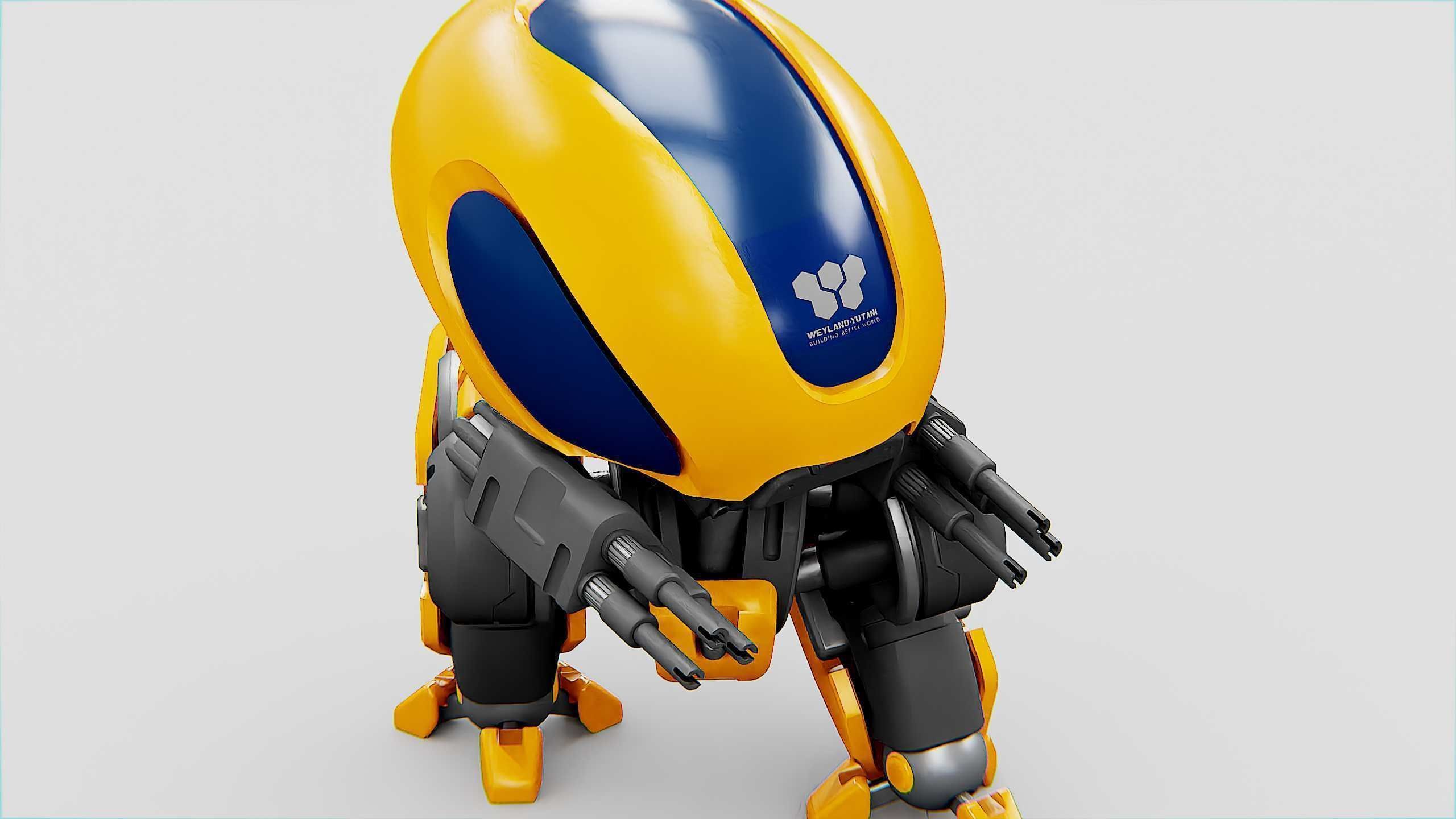 MILITARY BOT M-3000 Rigged for Unreal Engine - Unity - MIXAMO  3D model_21