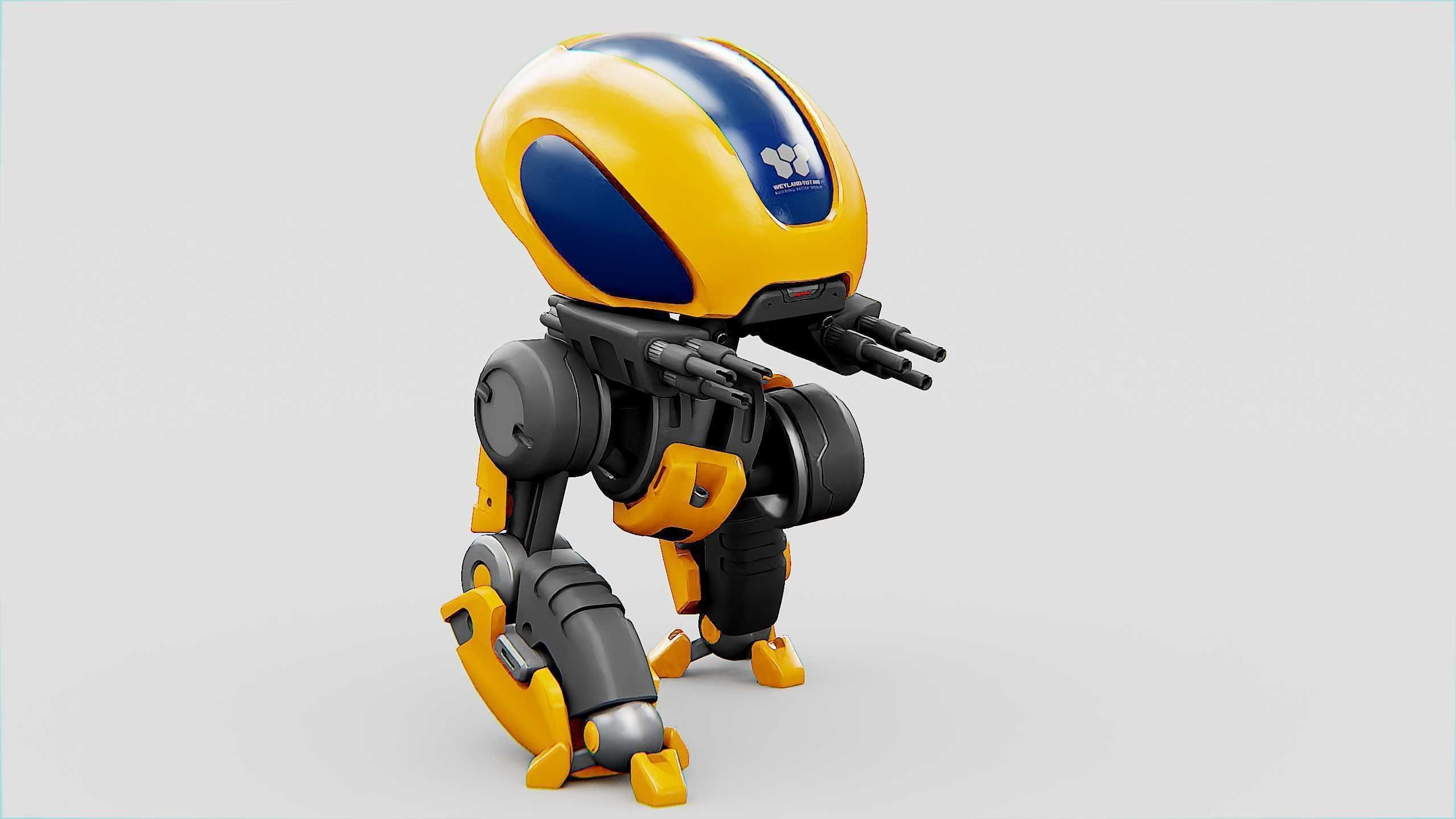 MILITARY BOT M-3000 Rigged for Unreal Engine - Unity - MIXAMO  3D model_28