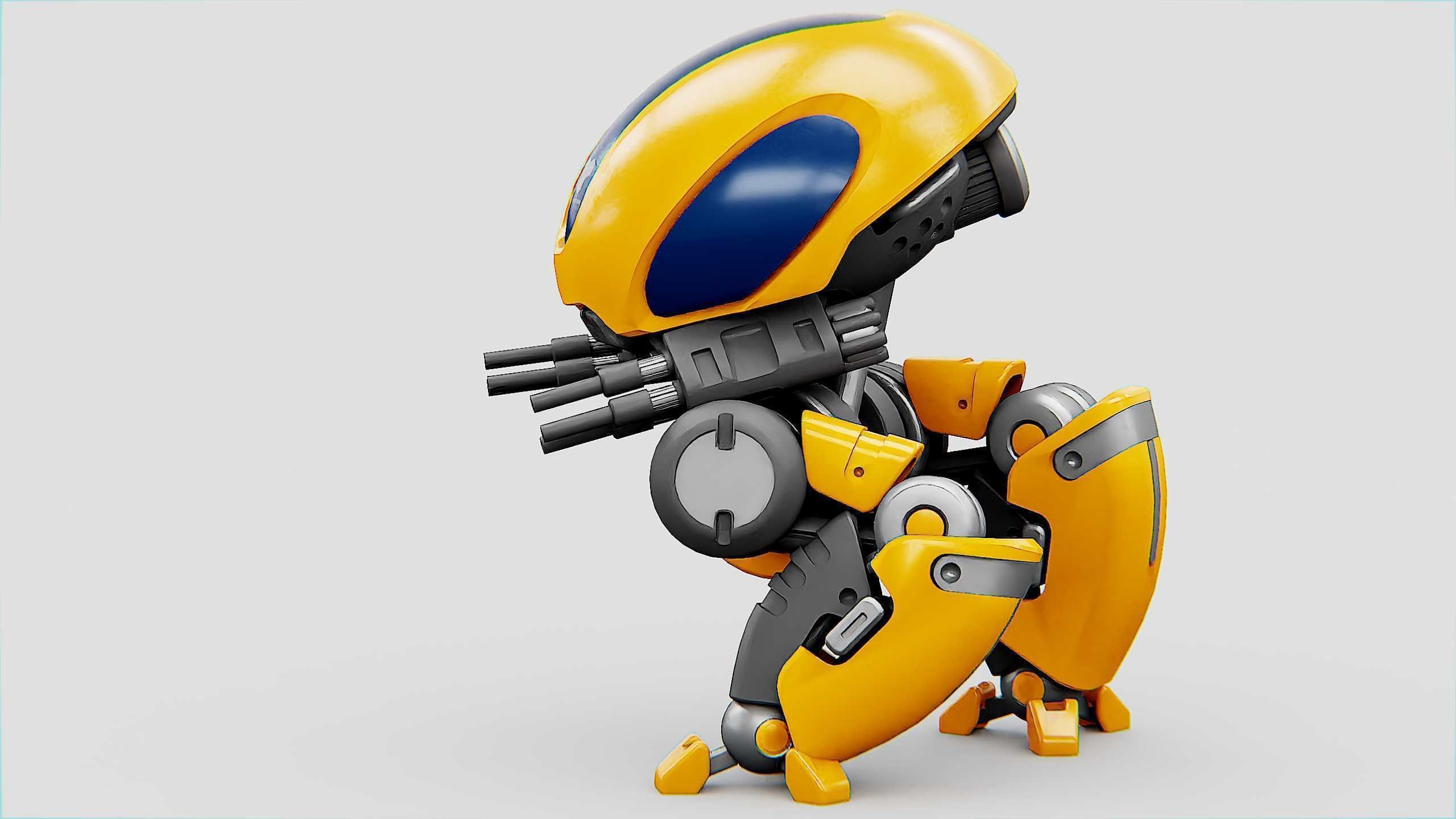 MILITARY BOT M-3000 Rigged for Unreal Engine - Unity - MIXAMO  3D model_6