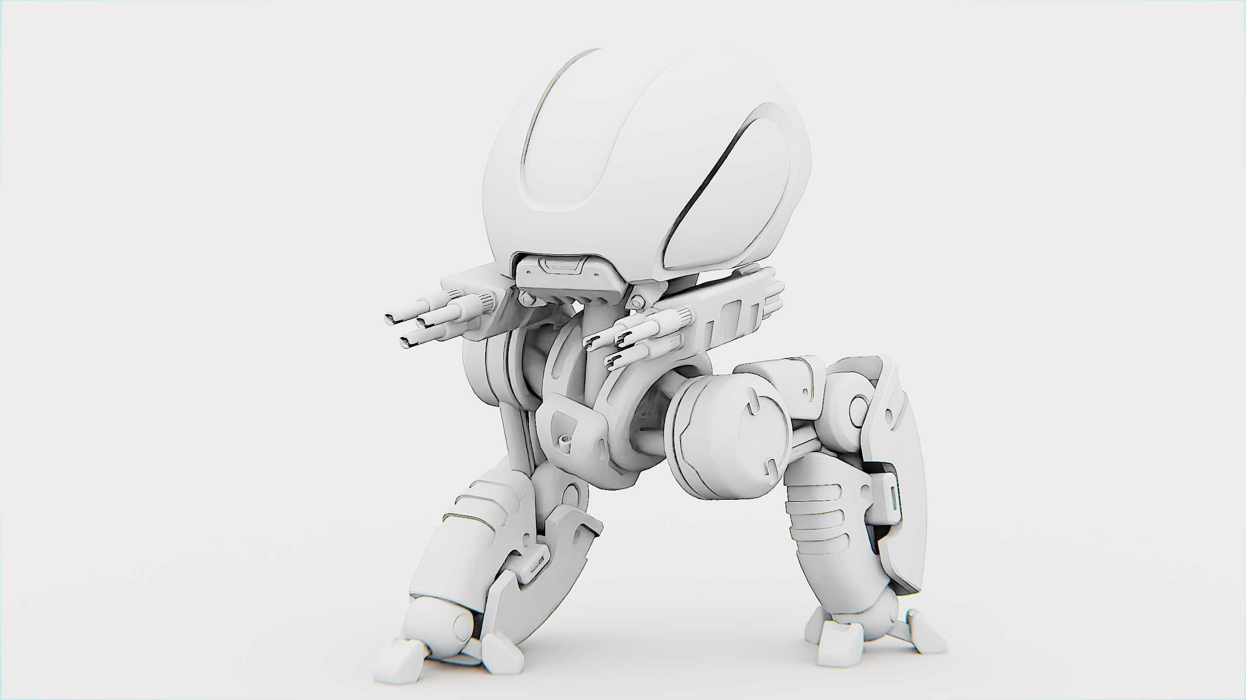 MILITARY BOT M-3000 Rigged for Unreal Engine - Unity - MIXAMO  3D model_32