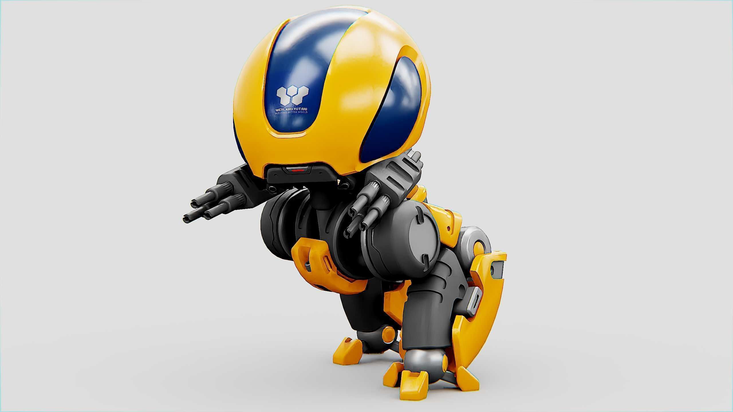 MILITARY BOT M-3000 Rigged for Unreal Engine - Unity - MIXAMO  3D model_2