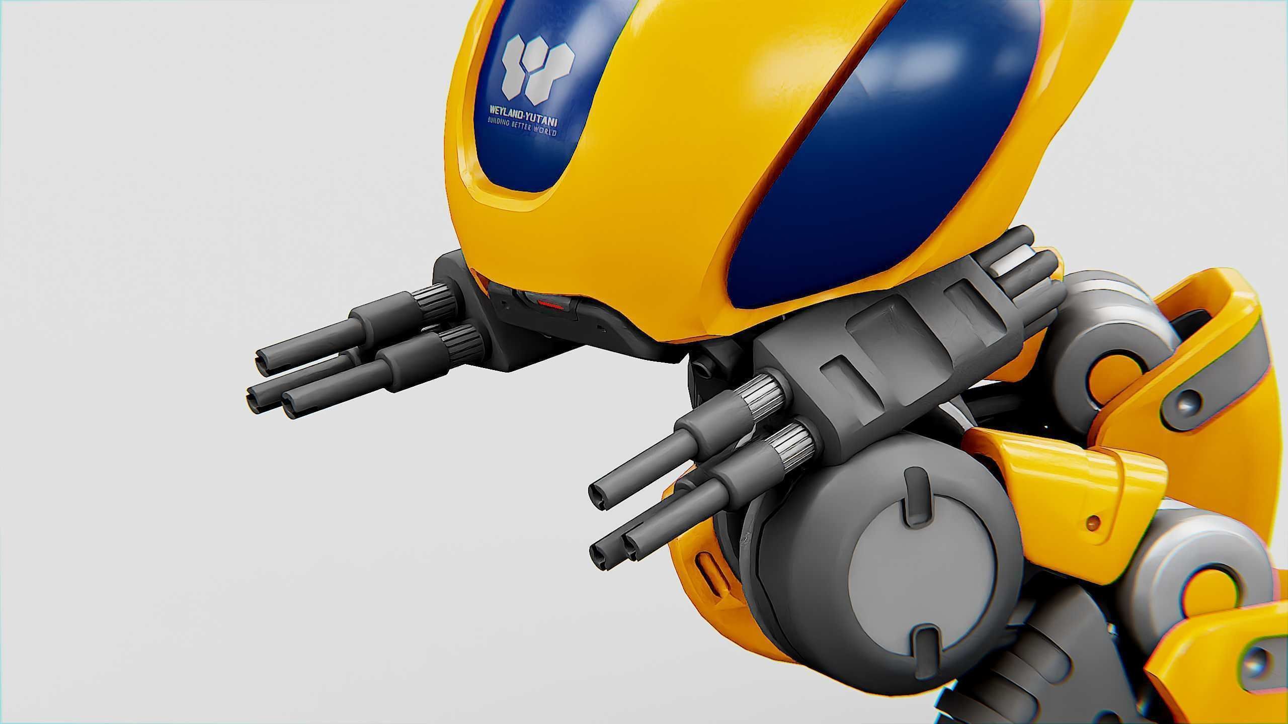 MILITARY BOT M-3000 Rigged for Unreal Engine - Unity - MIXAMO  3D model_18