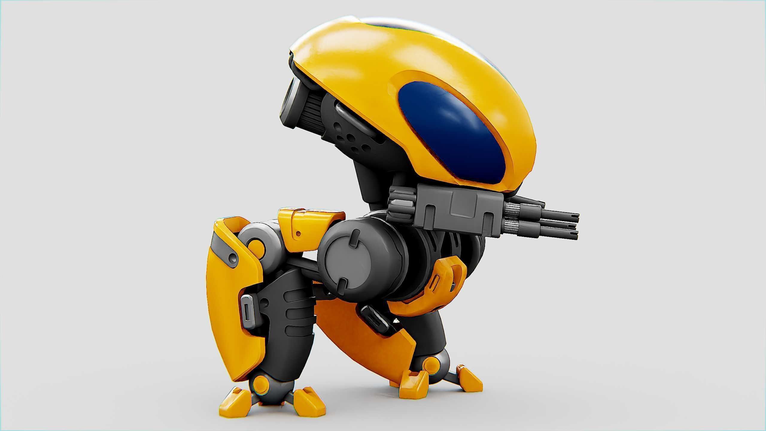 MILITARY BOT M-3000 Rigged for Unreal Engine - Unity - MIXAMO  3D model_14