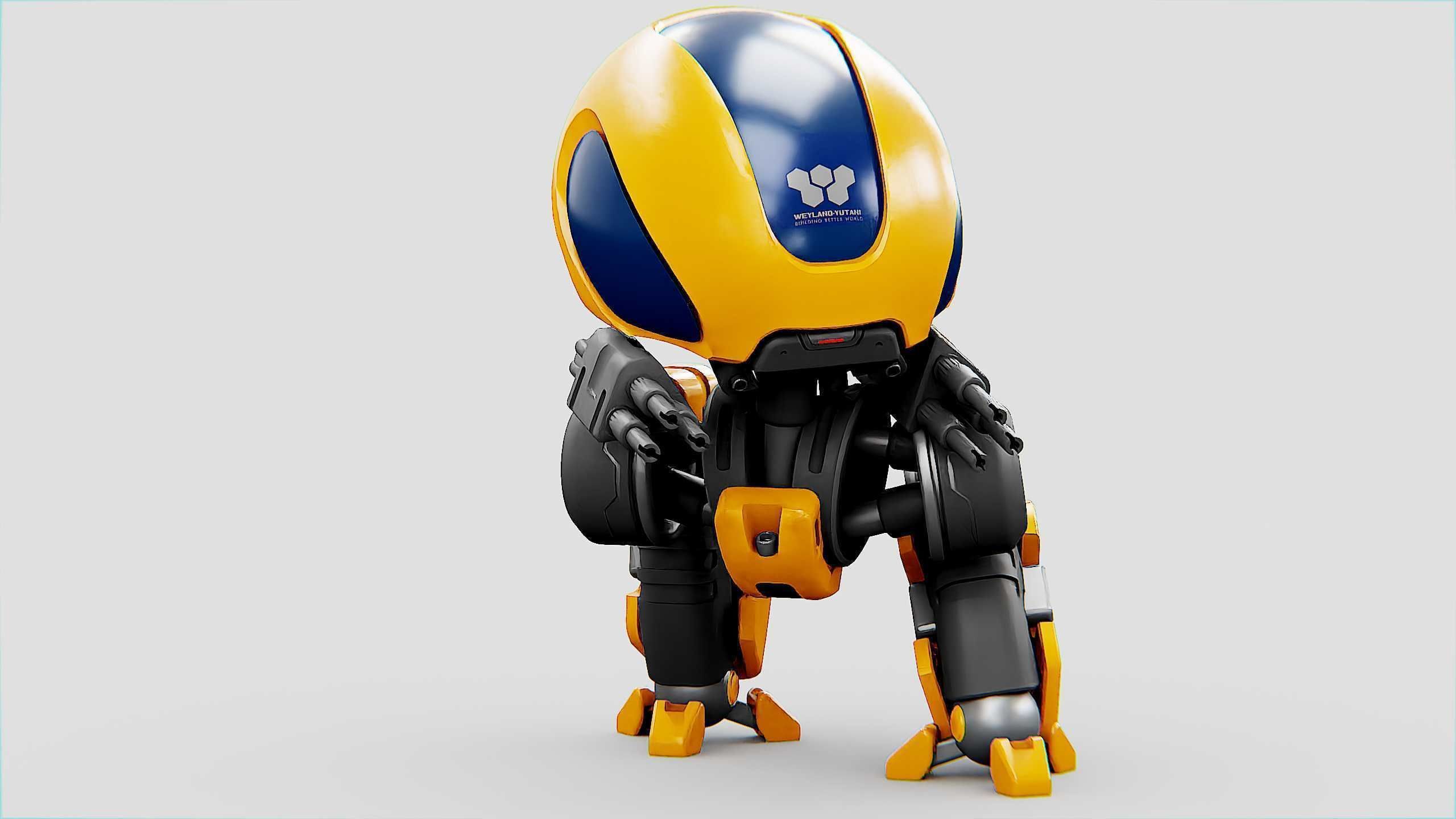 MILITARY BOT M-3000 Rigged for Unreal Engine - Unity - MIXAMO  3D model_17