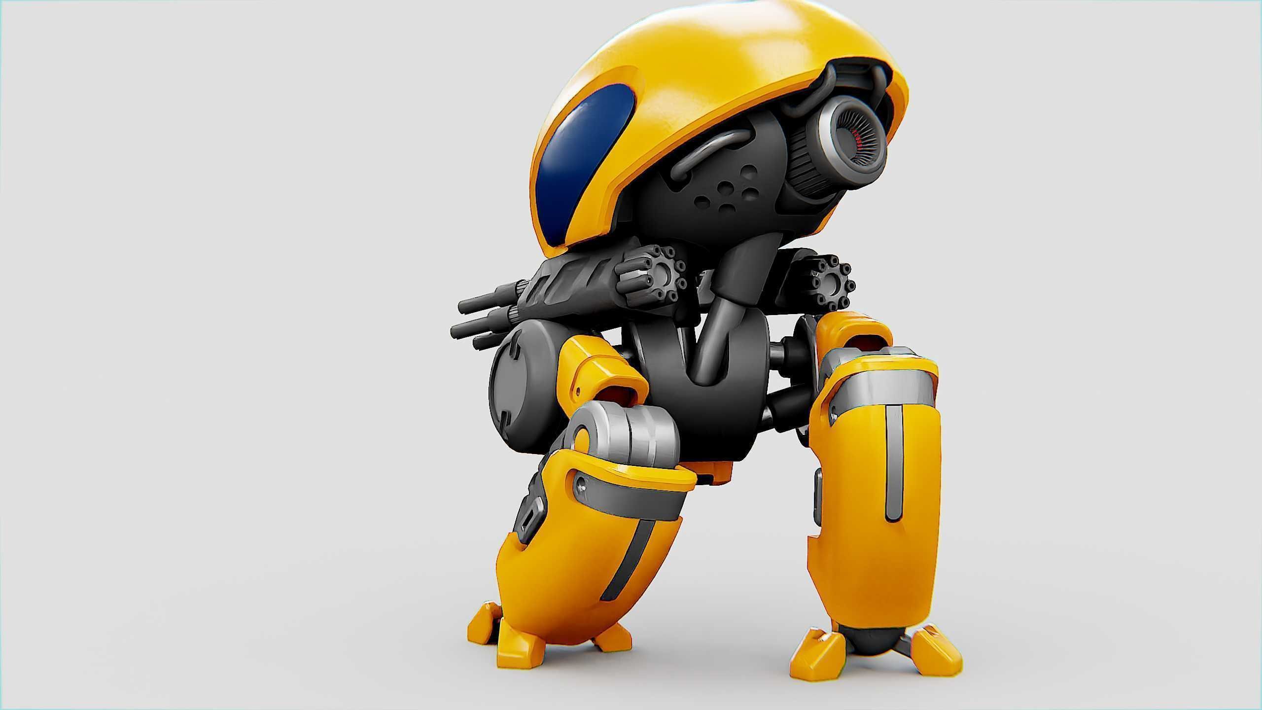 MILITARY BOT M-3000 Rigged for Unreal Engine - Unity - MIXAMO  3D model_9