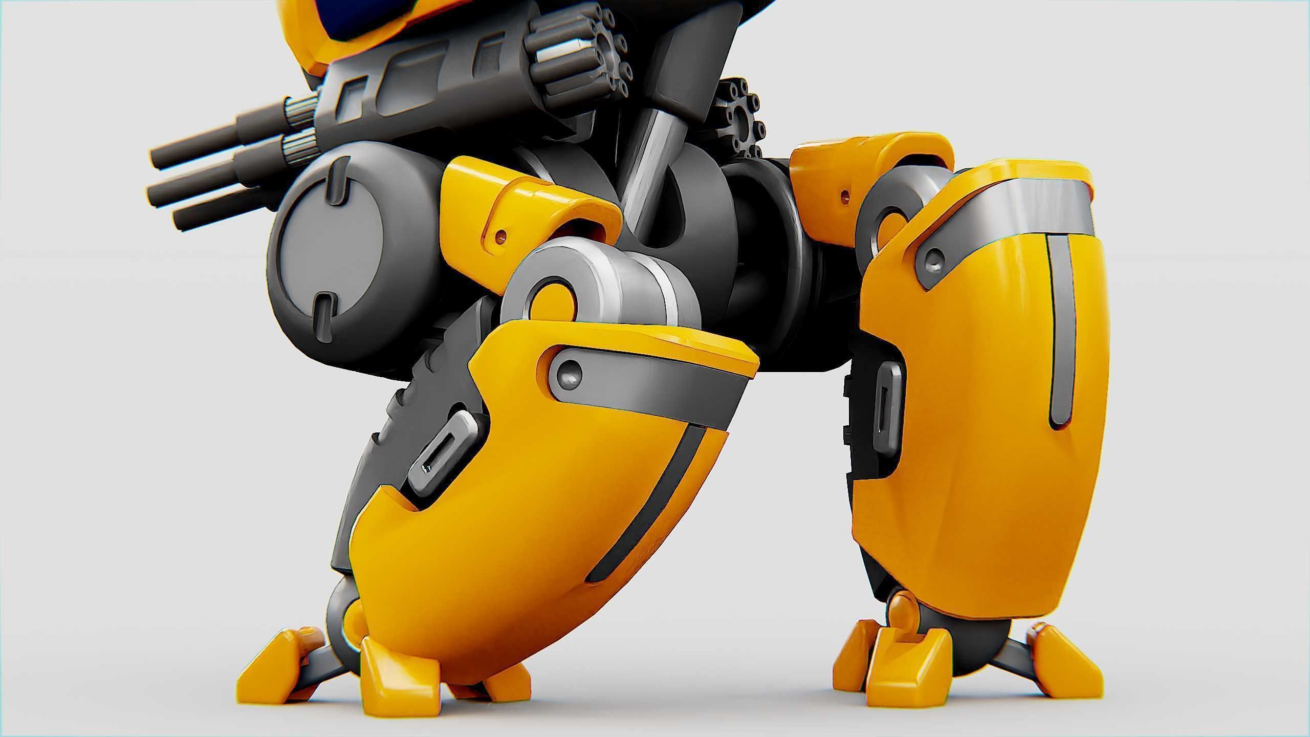 MILITARY BOT M-3000 Rigged for Unreal Engine - Unity - MIXAMO  3D model_22