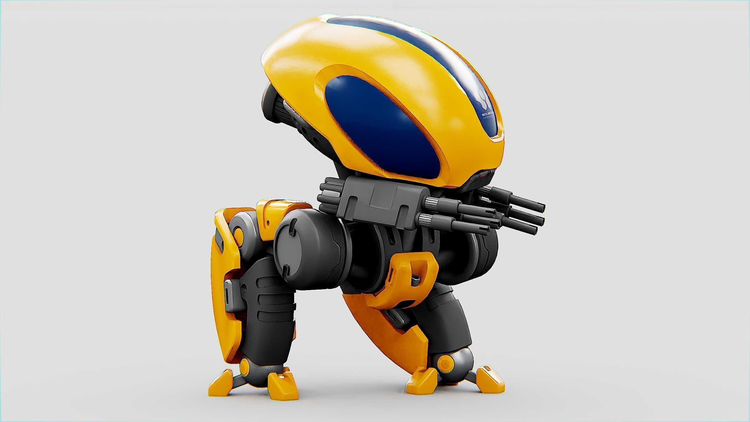 MILITARY BOT M-3000 Rigged for Unreal Engine - Unity - MIXAMO  3D model_15