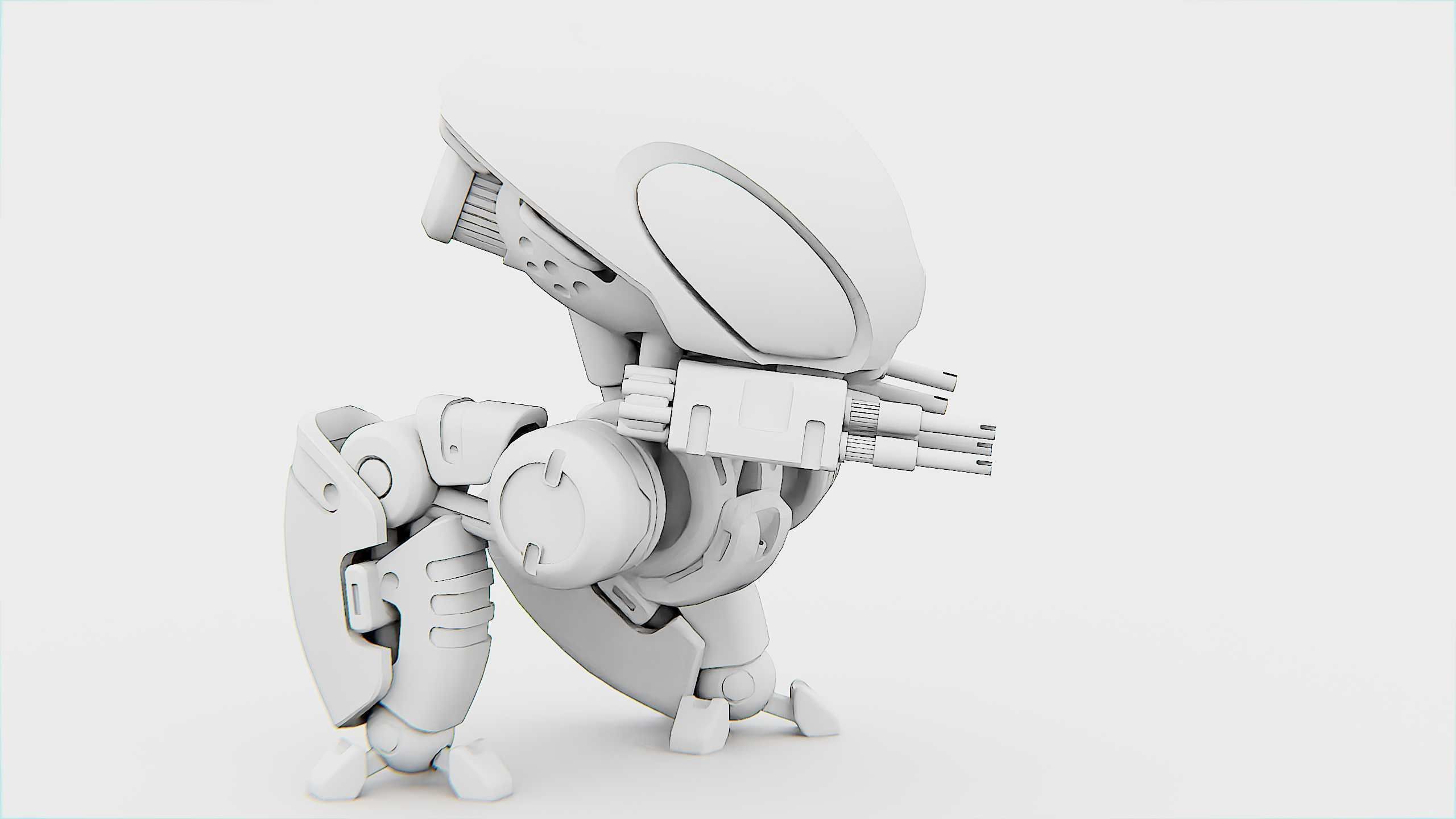 MILITARY BOT M-3000 Rigged for Unreal Engine - Unity - MIXAMO  3D model_36