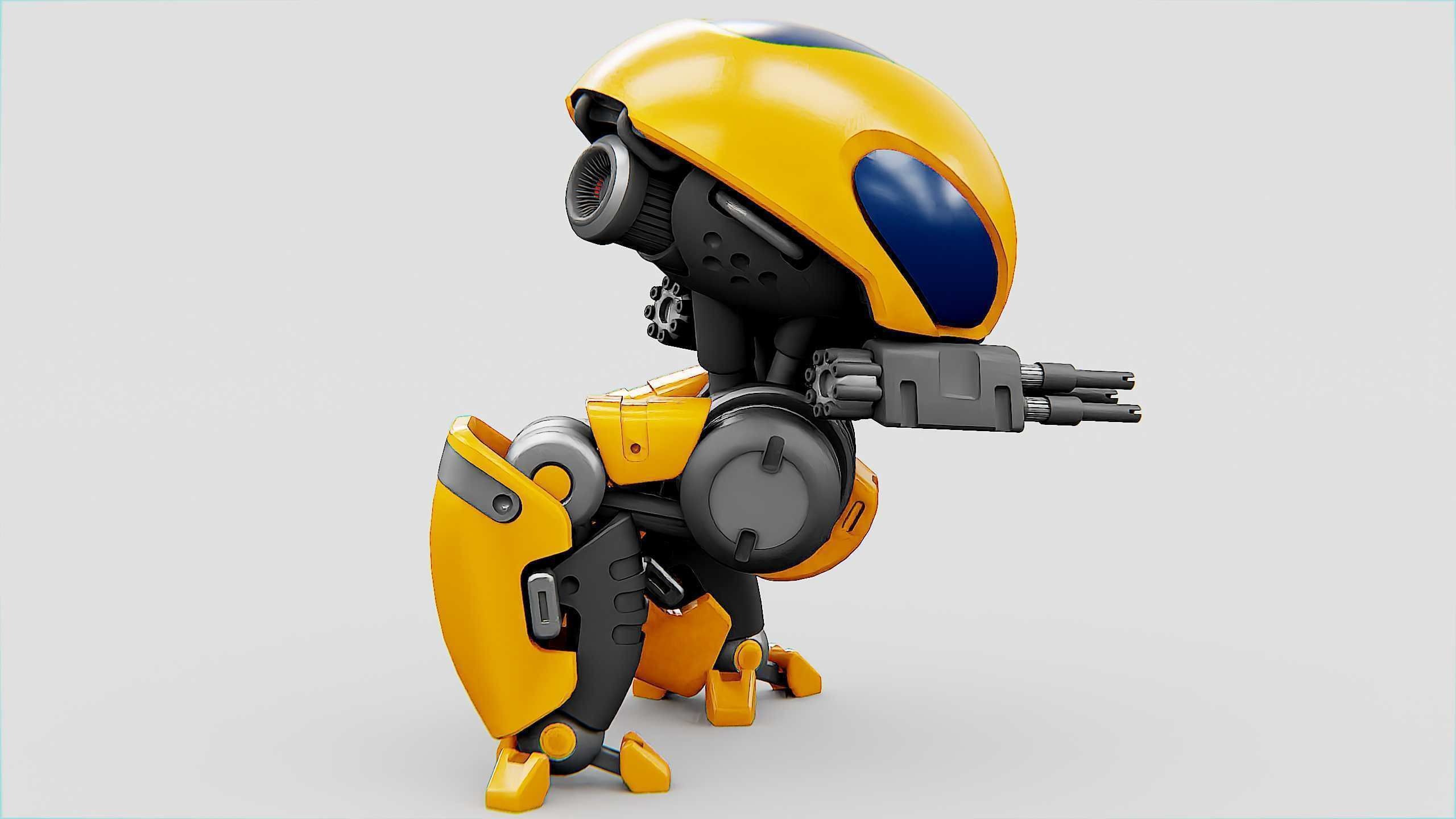 MILITARY BOT M-3000 Rigged for Unreal Engine - Unity - MIXAMO  3D model_13