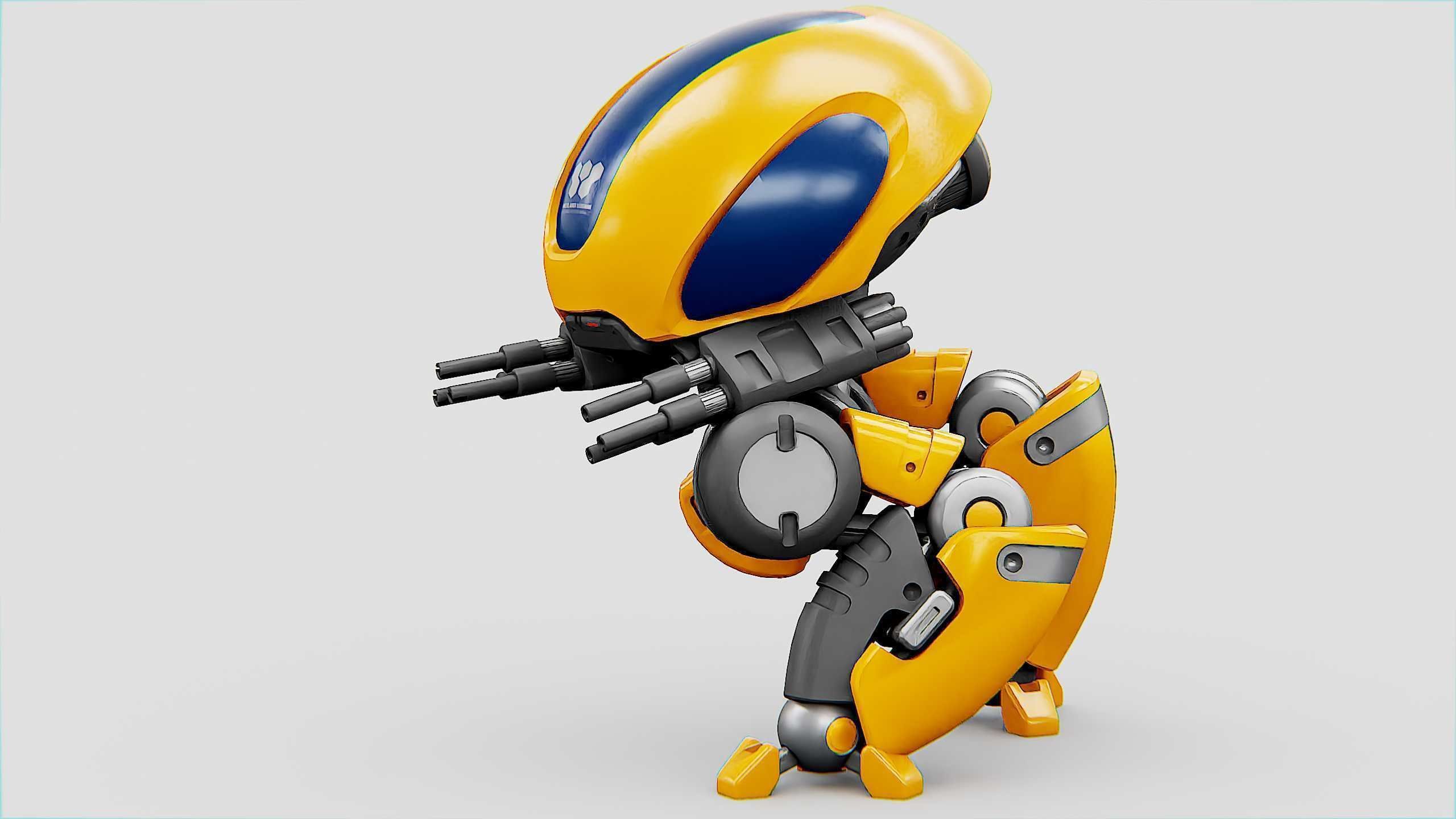 MILITARY BOT M-3000 Rigged for Unreal Engine - Unity - MIXAMO  3D model_5