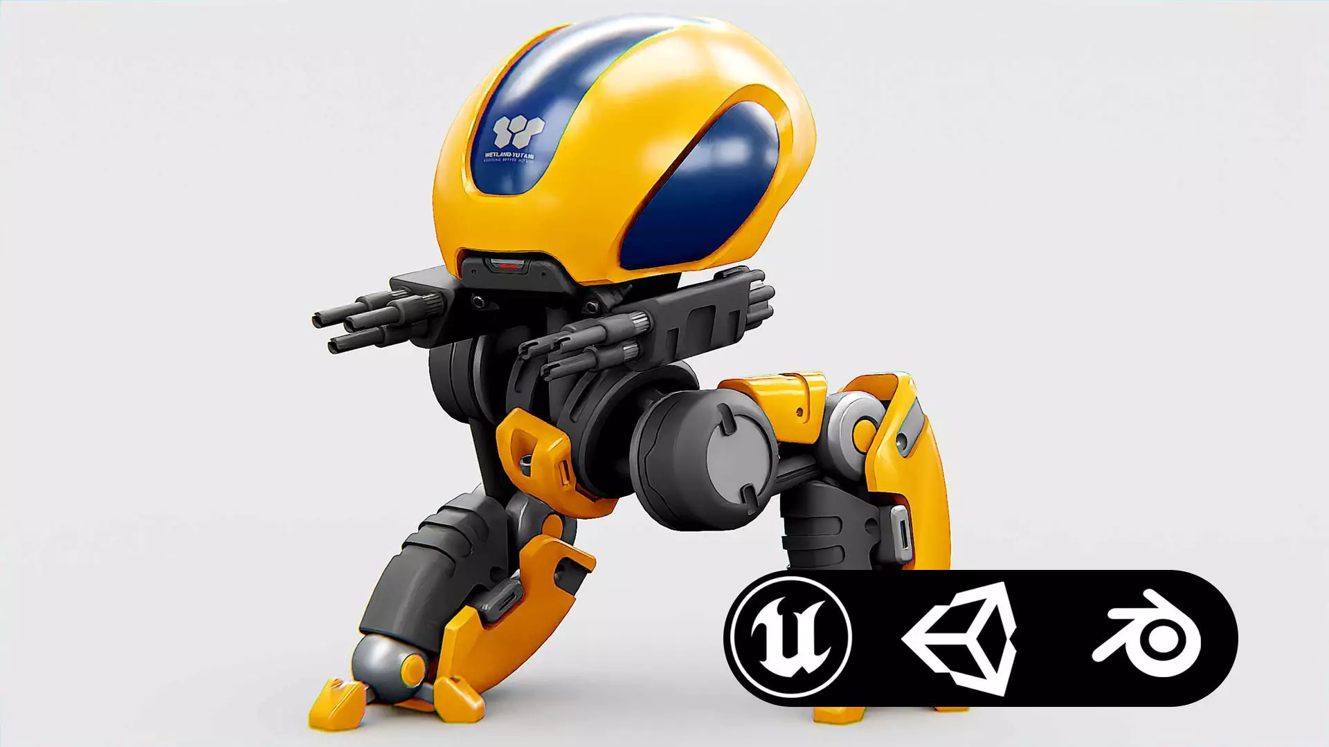 MILITARY BOT M-3000 Rigged for Unreal Engine - Unity - MIXAMO  3D model_0