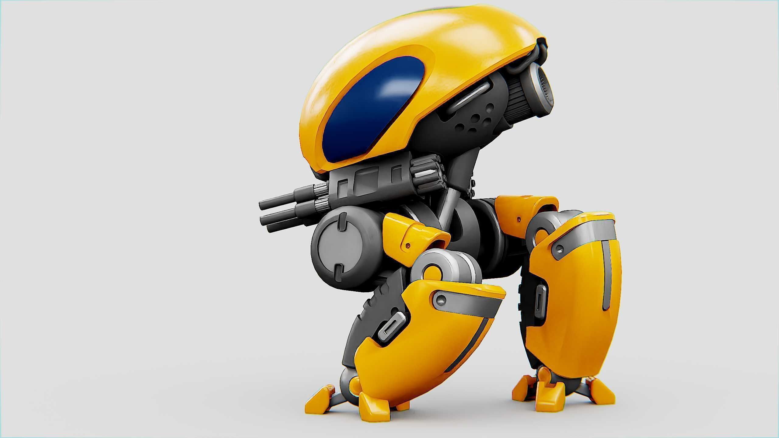 MILITARY BOT M-3000 Rigged for Unreal Engine - Unity - MIXAMO  3D model_7