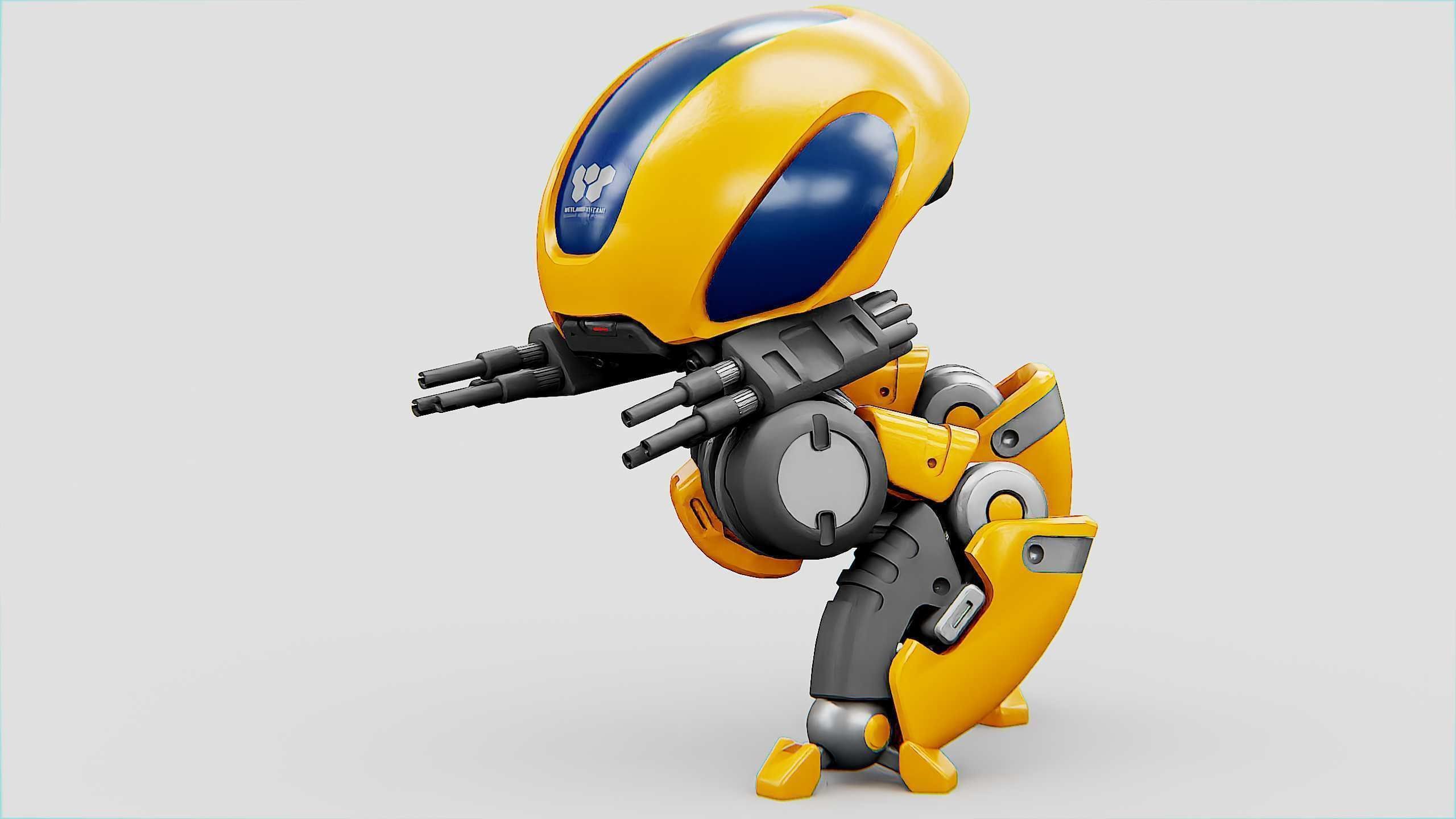 MILITARY BOT M-3000 Rigged for Unreal Engine - Unity - MIXAMO  3D model_4