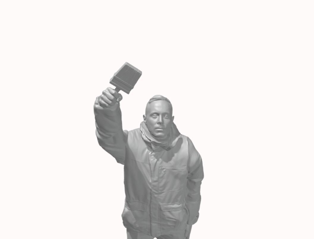 Painter man with brush - Illustrator 3D print model_2