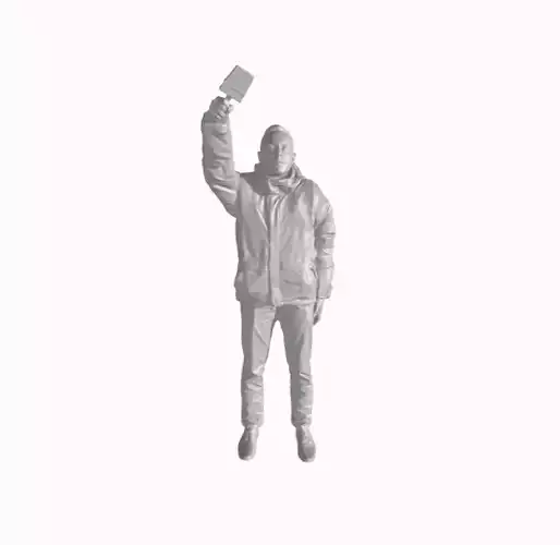 Painter man with brush - Illustrator 3D print model