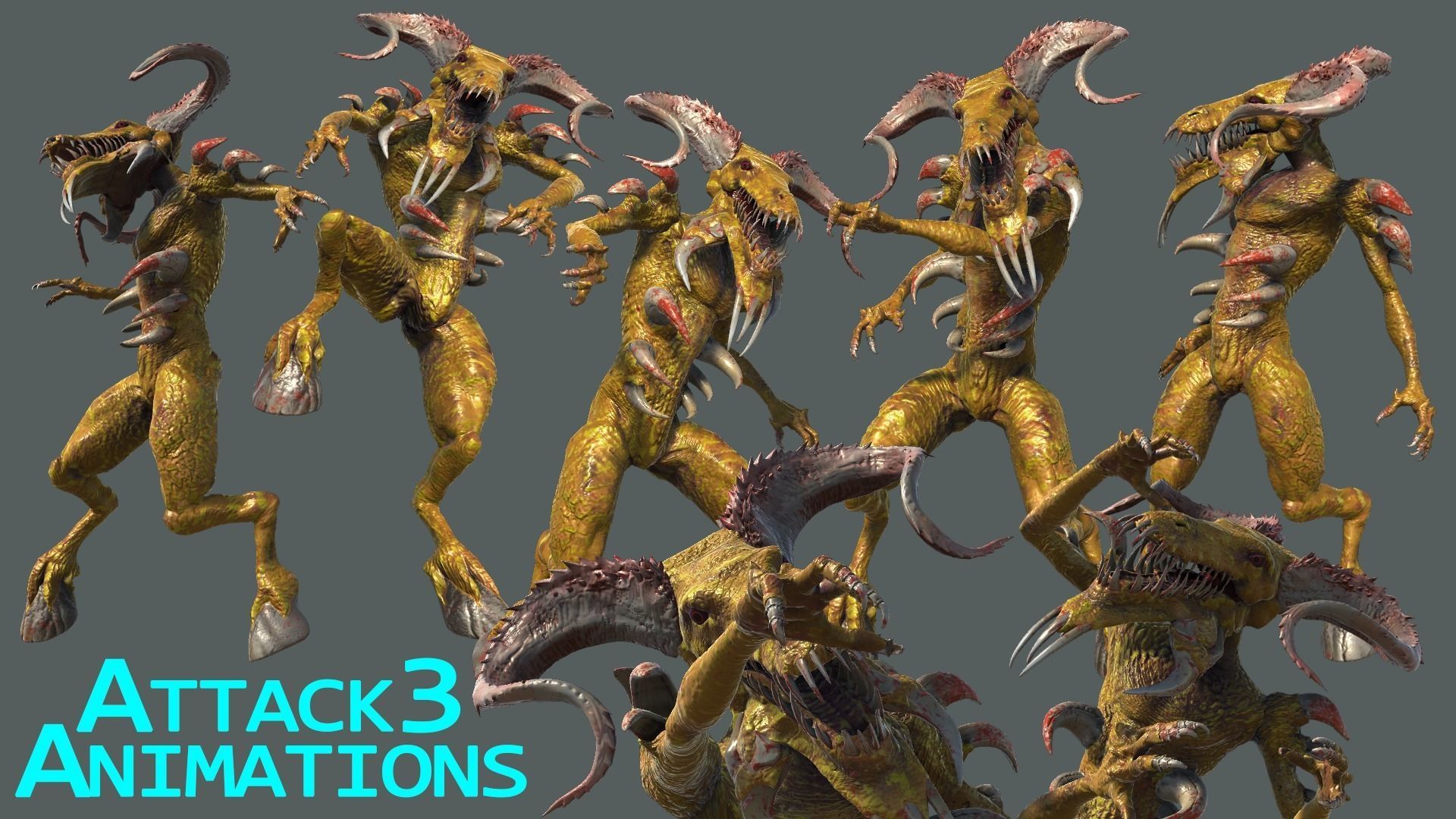 Mega Pack Horror Animations   7 packs Low-poly 3D model_14