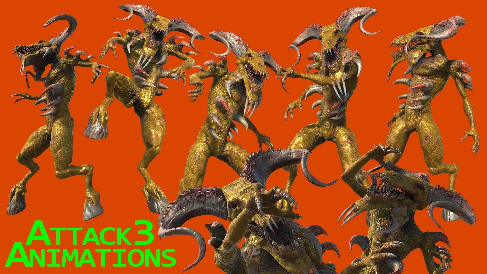 Mega Pack Horror Animations   7 packs Low-poly 3D model_27