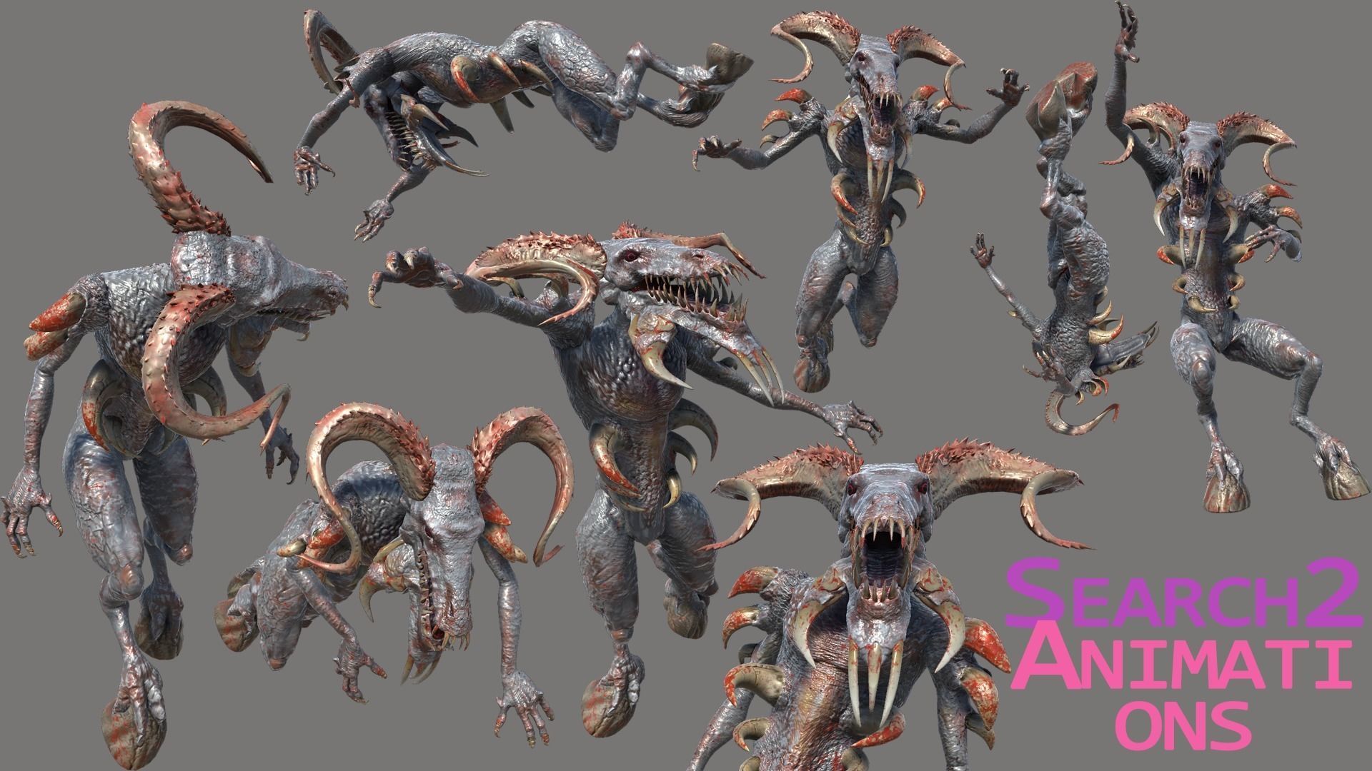 Mega Pack Horror Animations   7 packs Low-poly 3D model_16