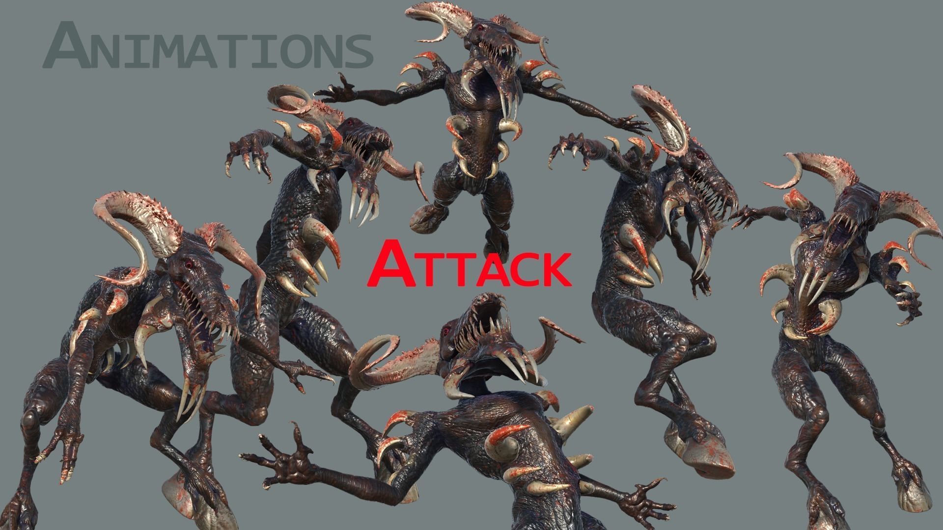 Mega Pack Horror Animations   7 packs Low-poly 3D model_11