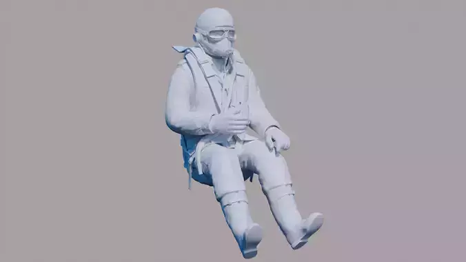 WWII RAF Fighter Pilot 3D print model