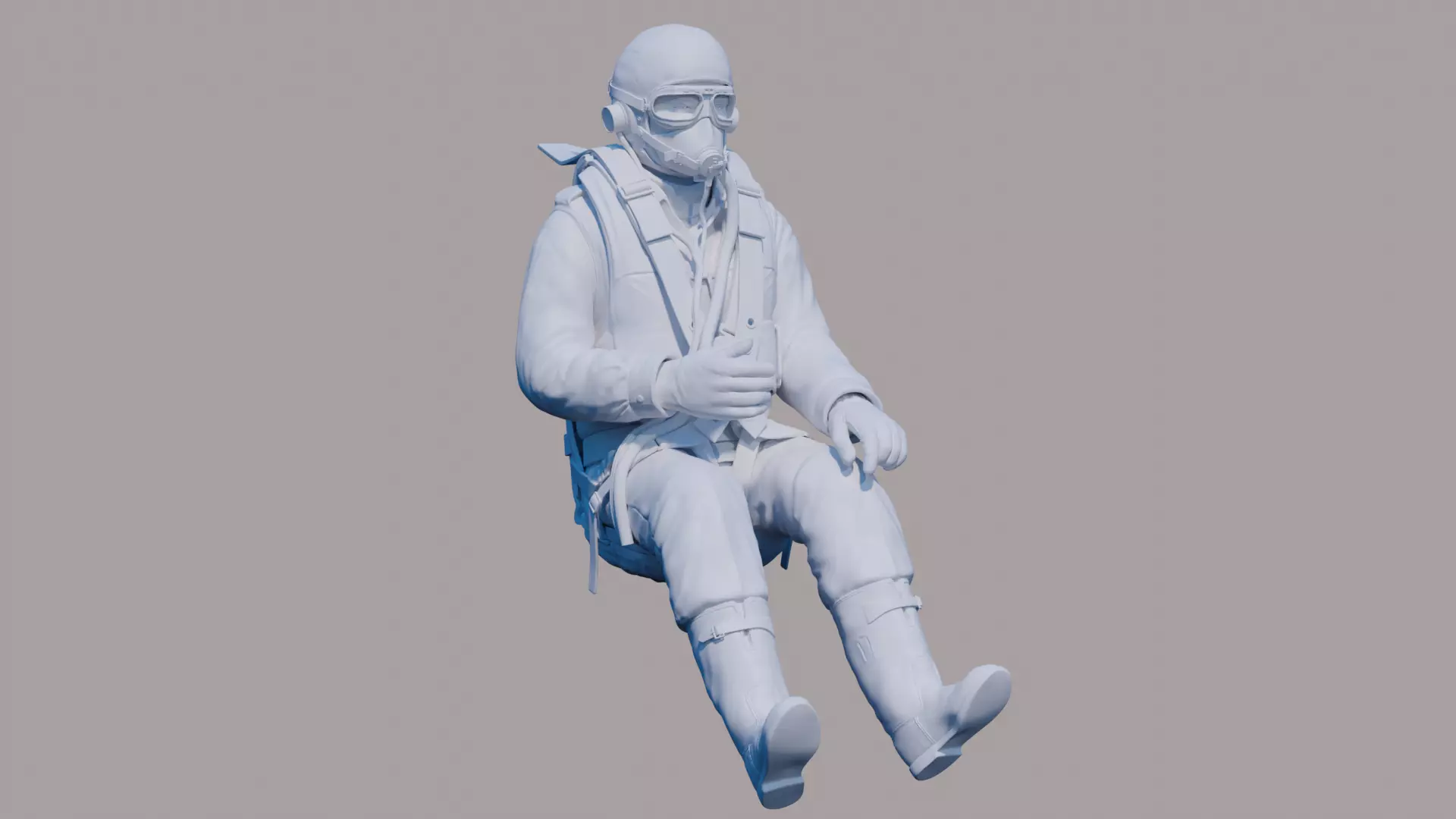 WWII RAF Fighter Pilot 3D print model_0