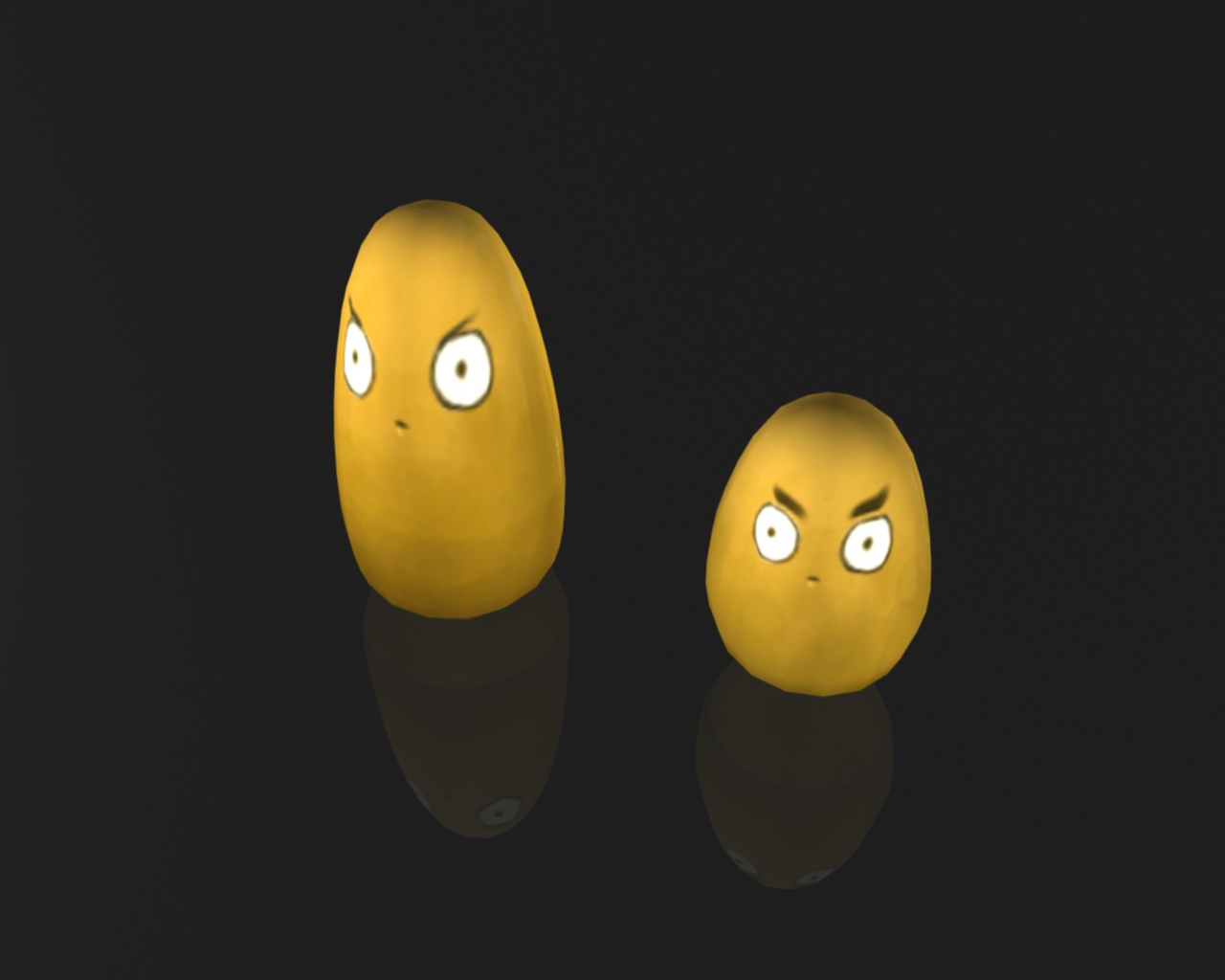 Creative Character Potato Low-poly 3D model_1