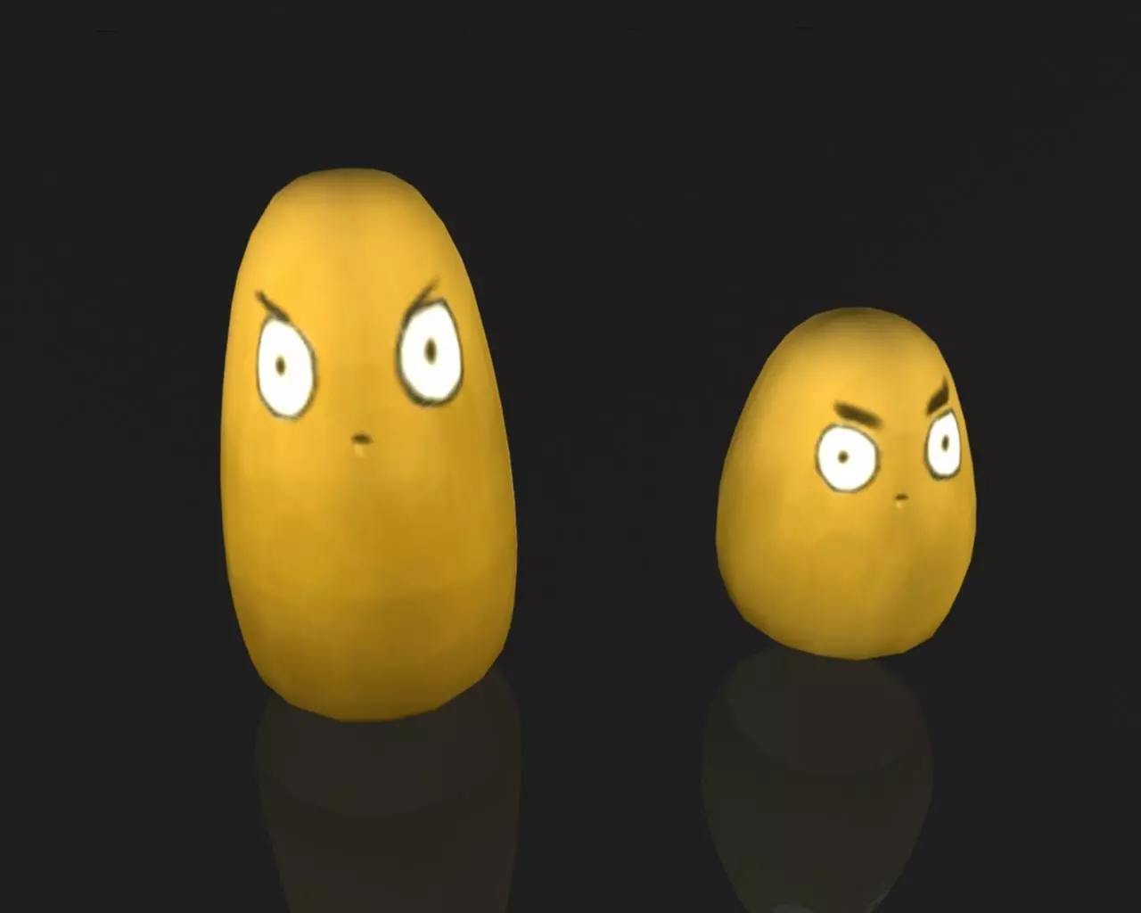 Creative Character Potato Low-poly 3D model_0