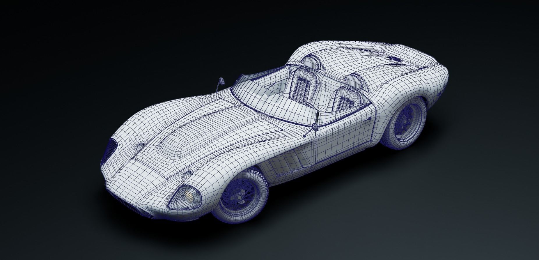1950s classic speedster 3D model_12