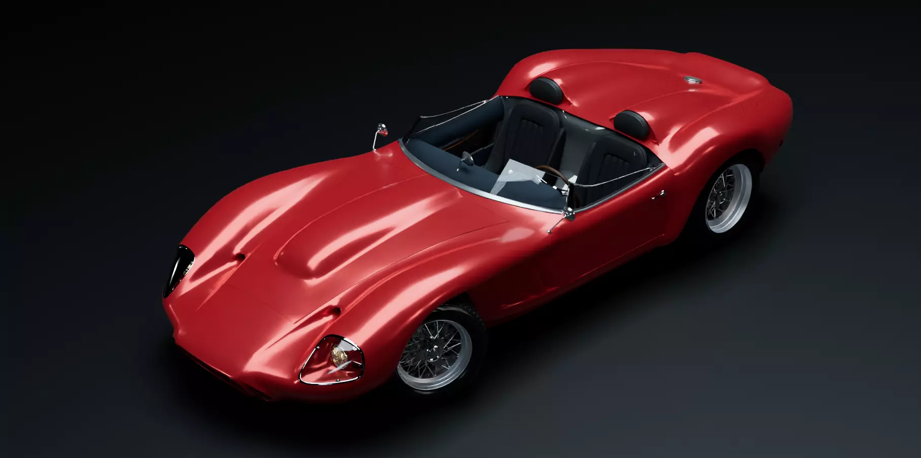 1950s classic speedster 3D model_0