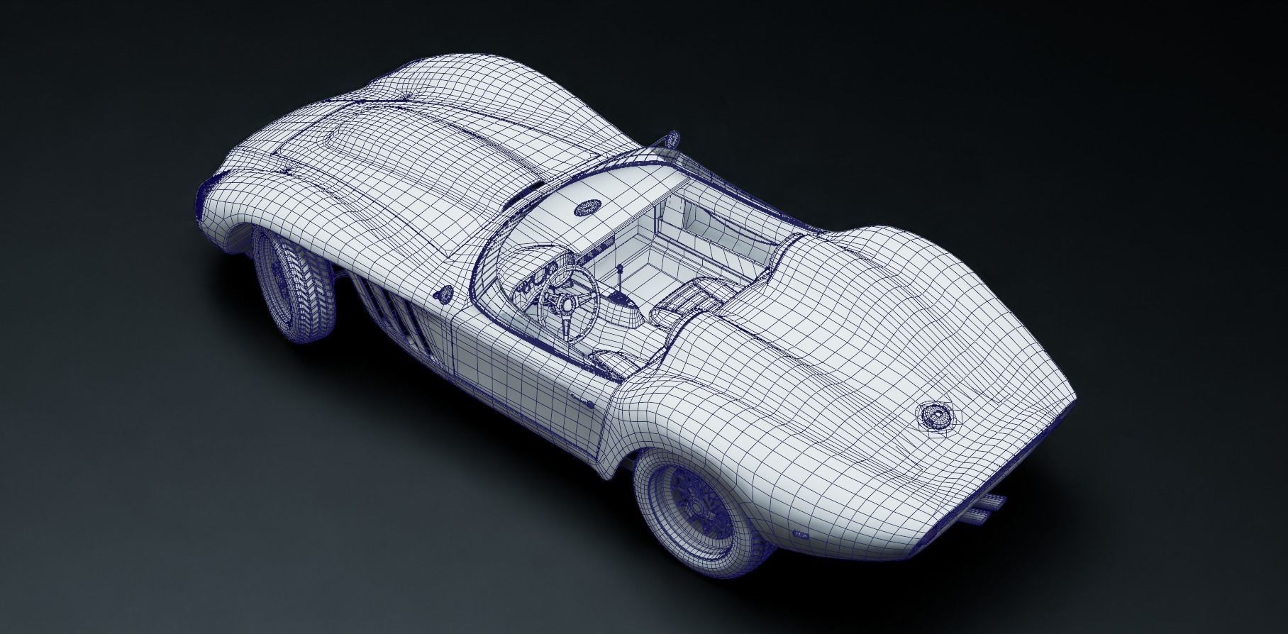 1950s classic speedster 3D model_15