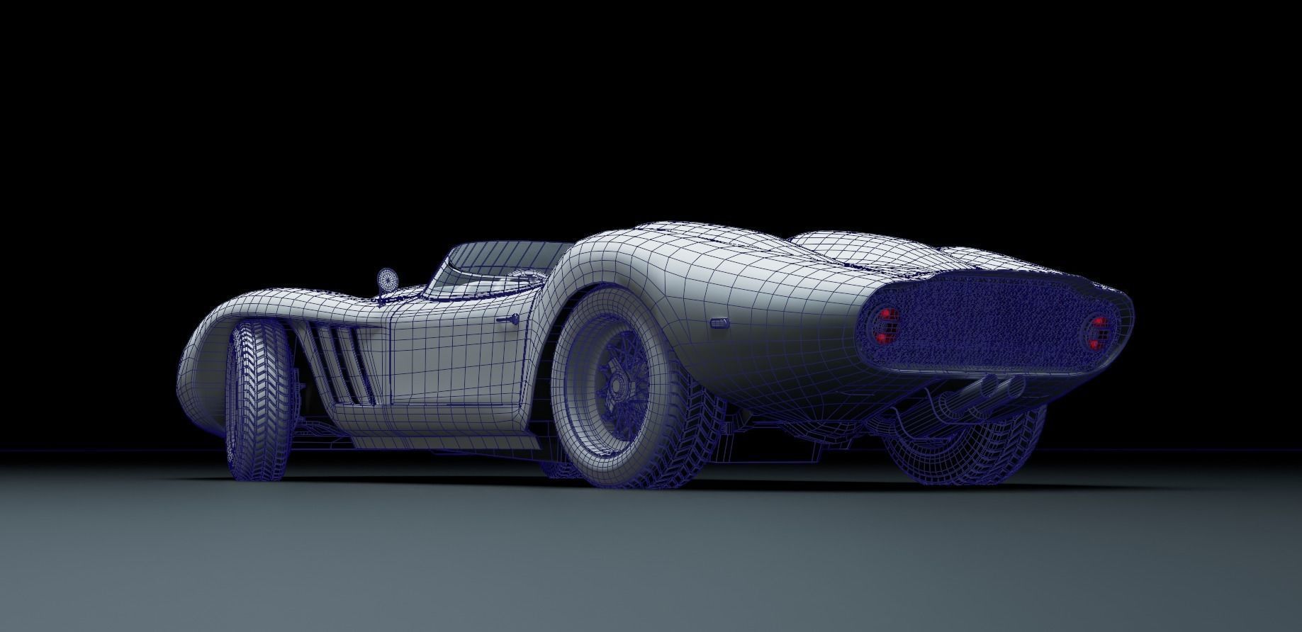 1950s classic speedster 3D model_14