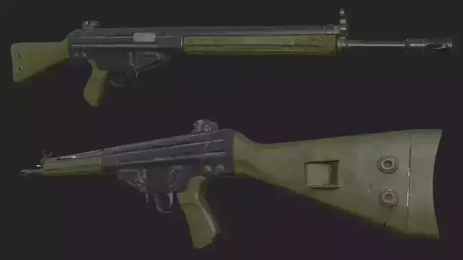 Assault Rifle - Unreal Engine Project Low-poly 3D model