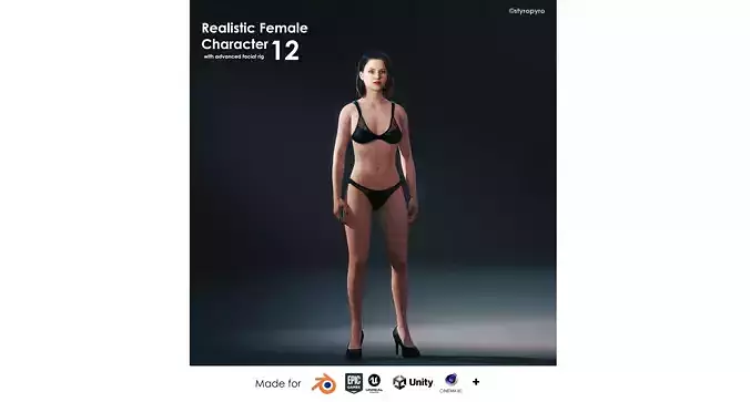 Realistic Female Character 12 4K