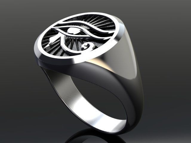 Eye of Horus signet ring 3D print model 3D print model_4