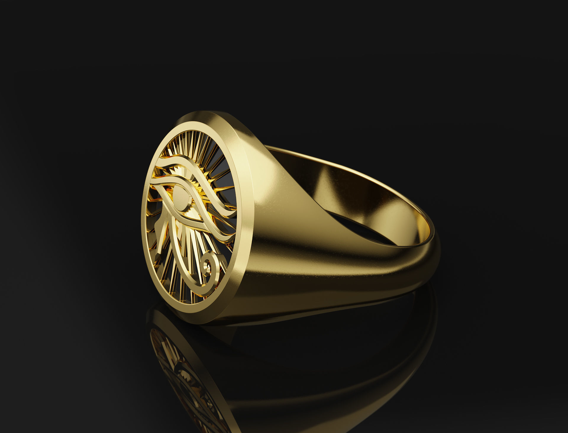 Eye of Horus signet ring 3D print model 3D print model_2