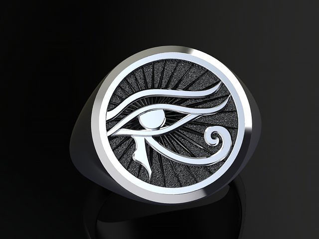 Eye of Horus signet ring 3D print model 3D print model_3