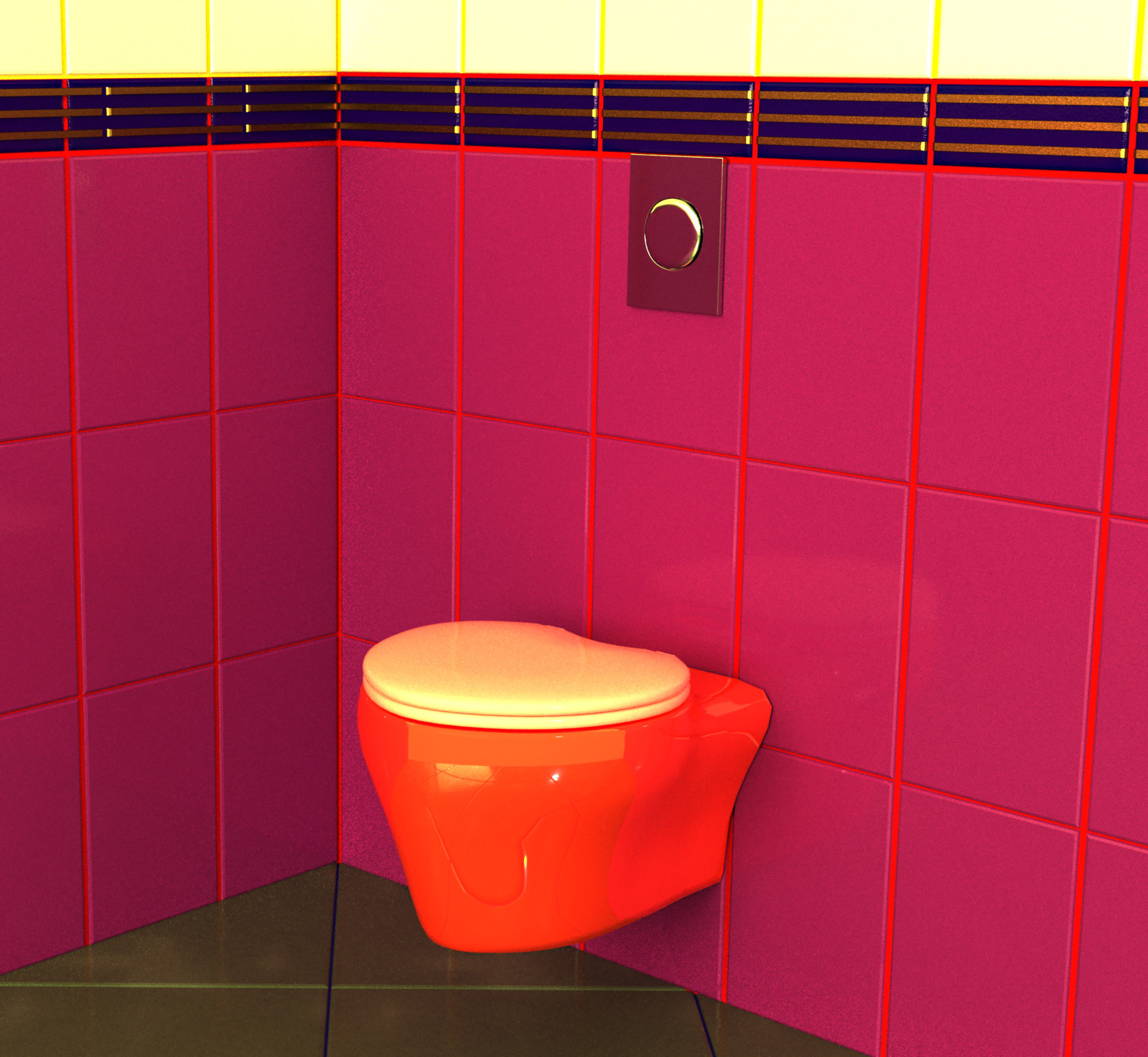 Wall-mounted toilet set 3D Model Collection_20