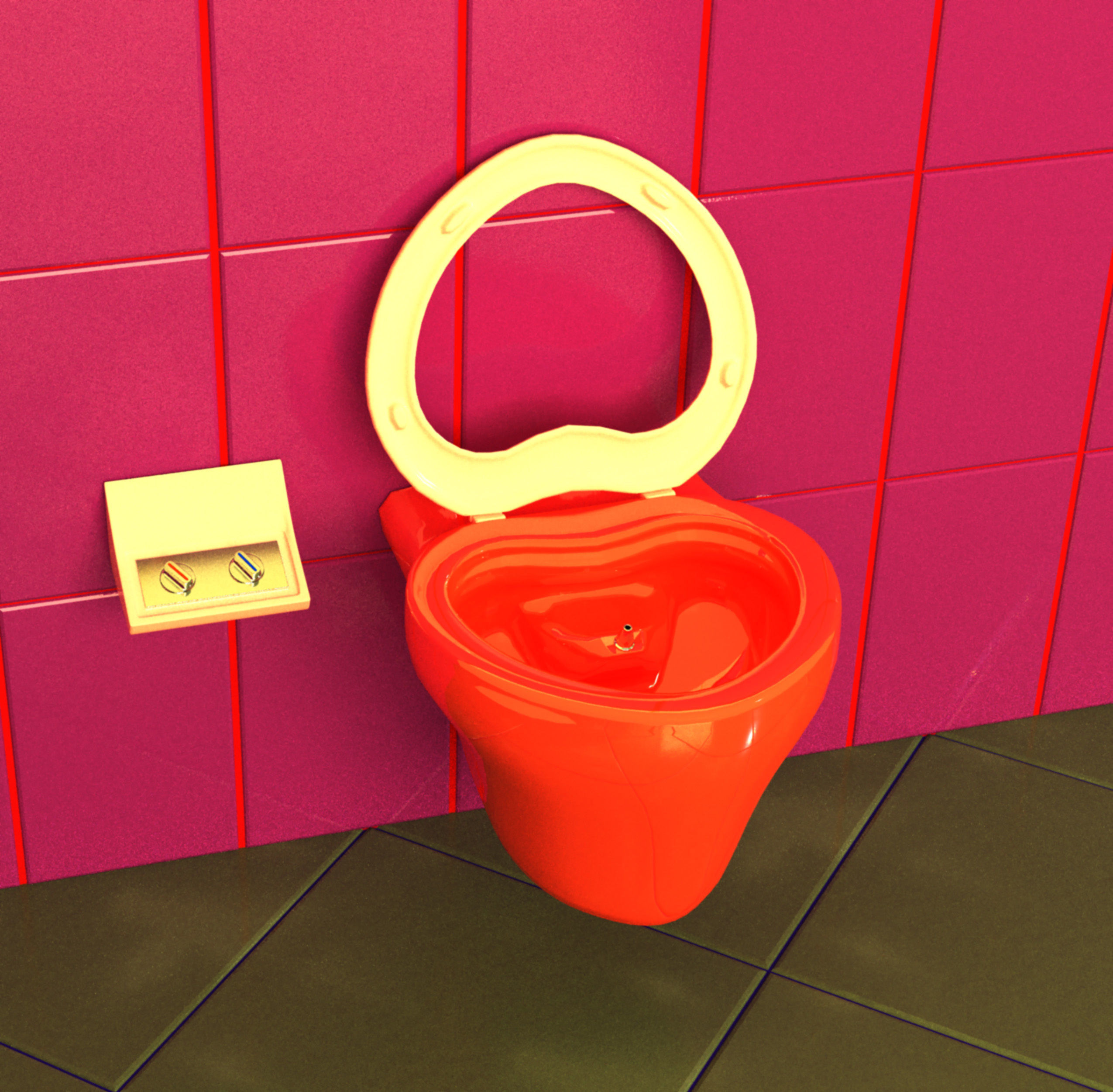 Wall-mounted toilet set 3D Model Collection_25
