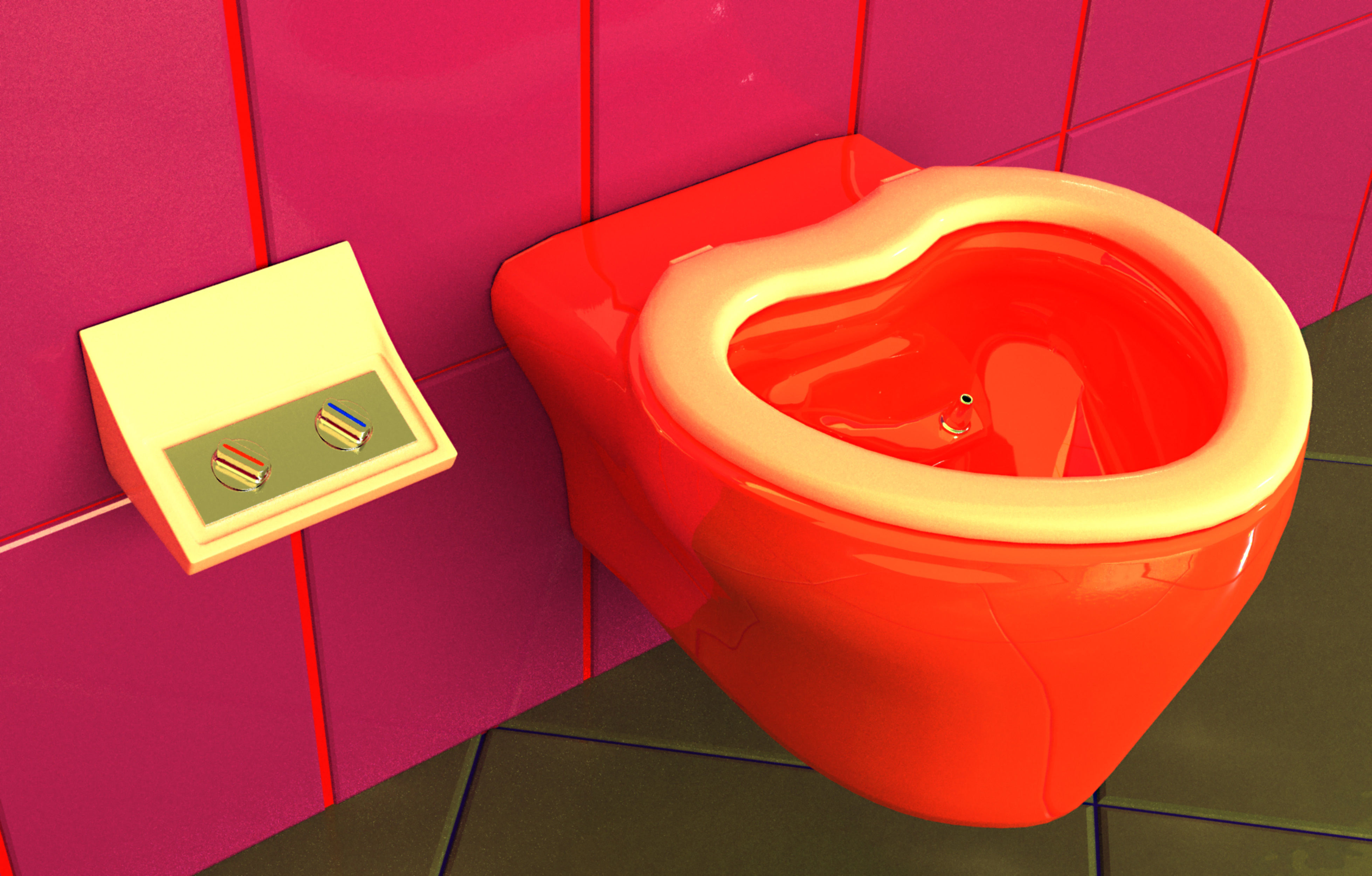 Wall-mounted toilet set 3D Model Collection_23