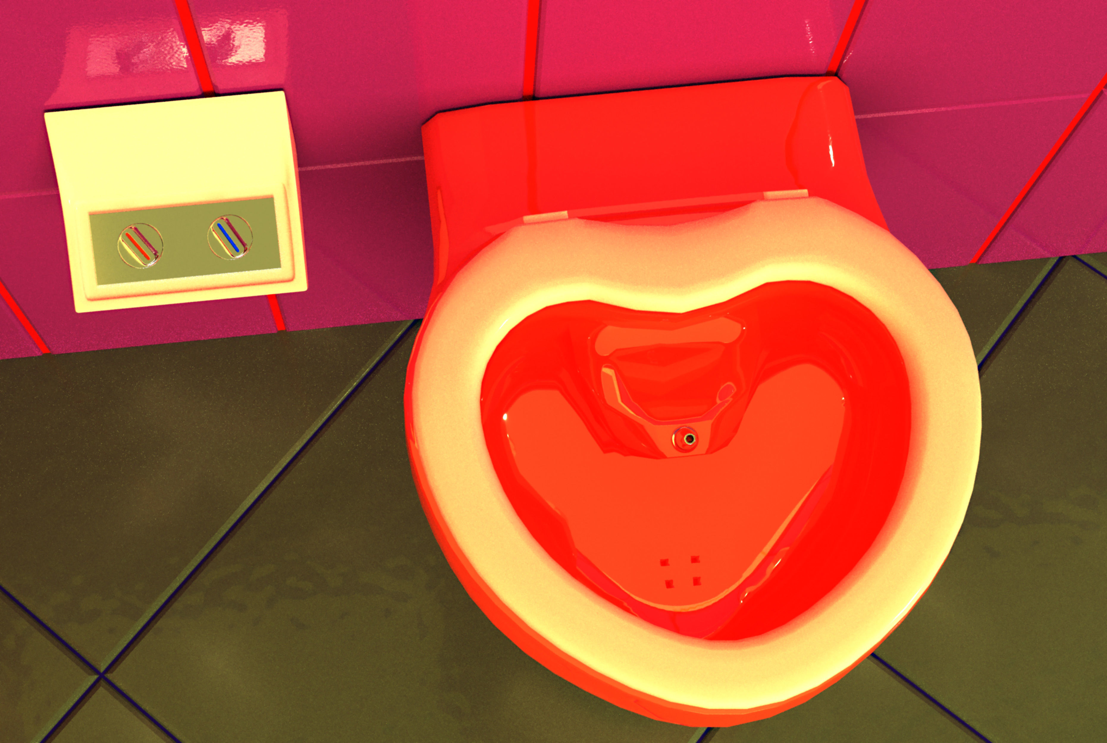 Wall-mounted toilet set 3D Model Collection_21