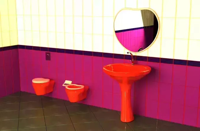 Wall-mounted toilet set
