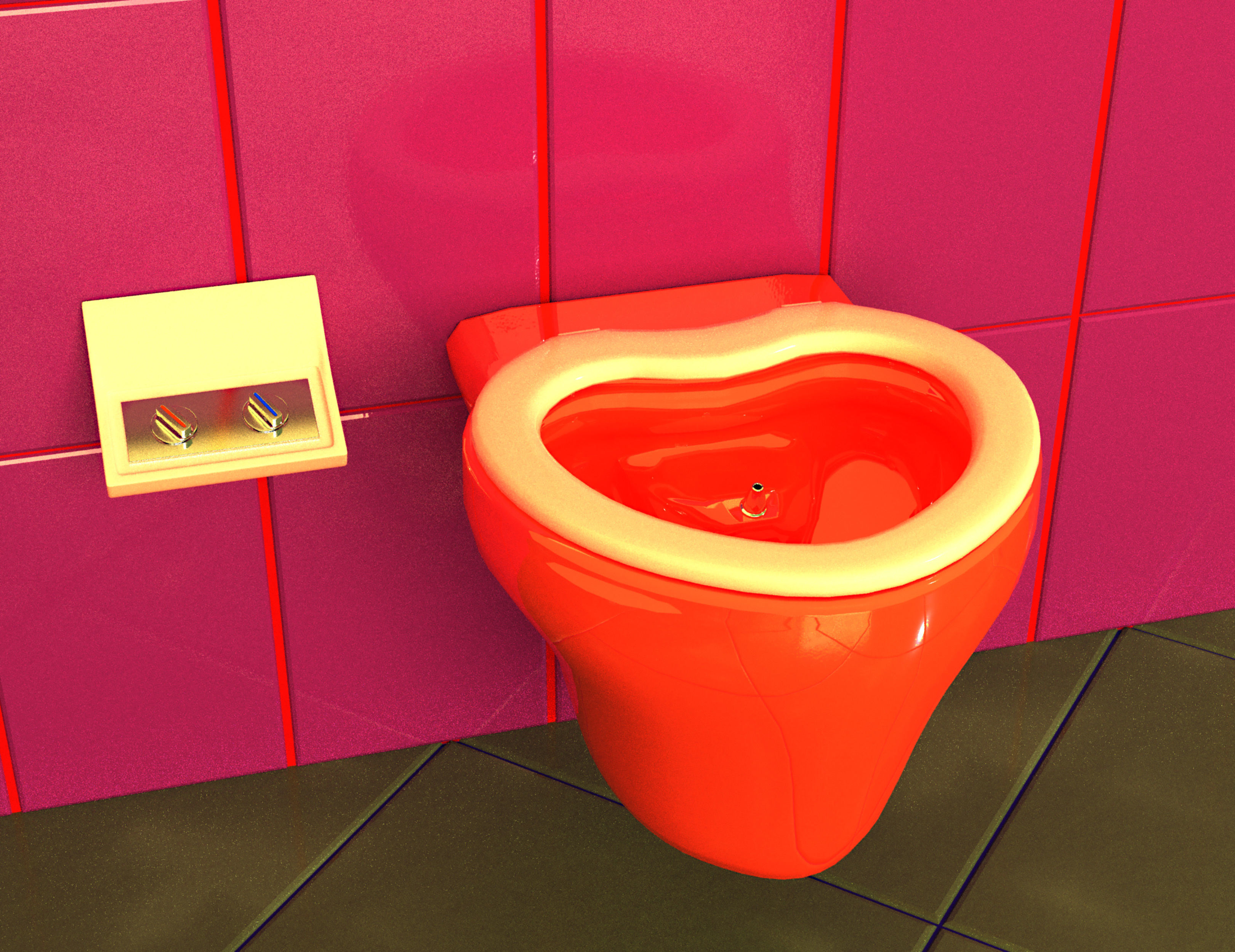Wall-mounted toilet set 3D Model Collection_24