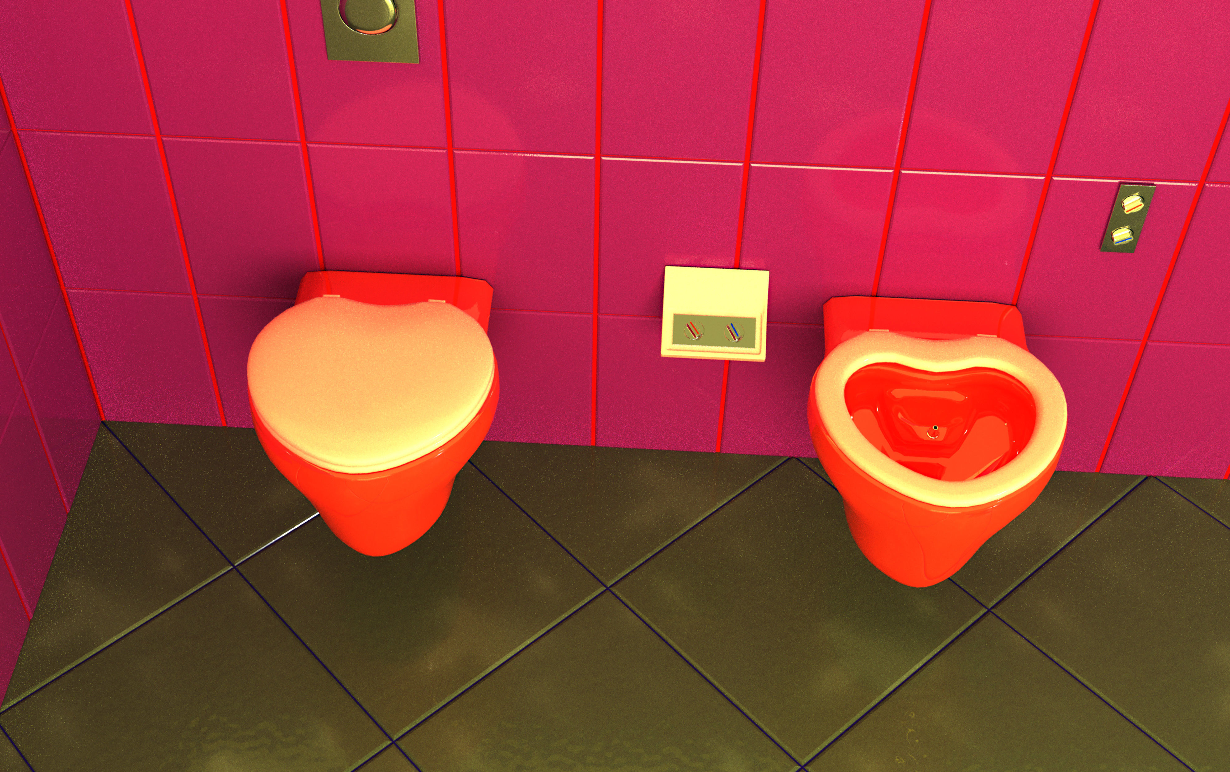 Wall-mounted toilet set 3D Model Collection_19
