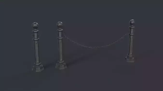 Street Bollard 04 PBR Game Ready Low-poly 3D model