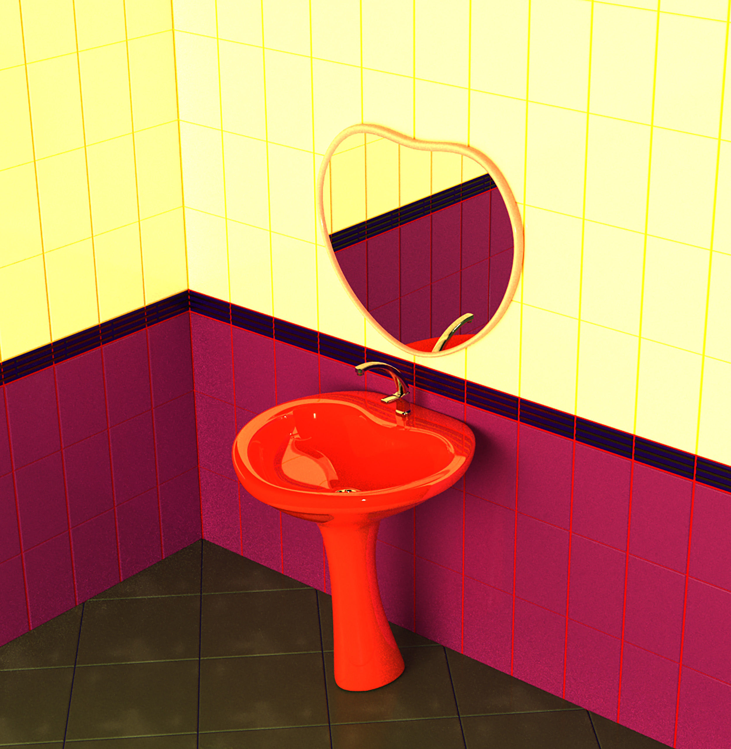 Bathroom heart full set 3D Model Collection_24