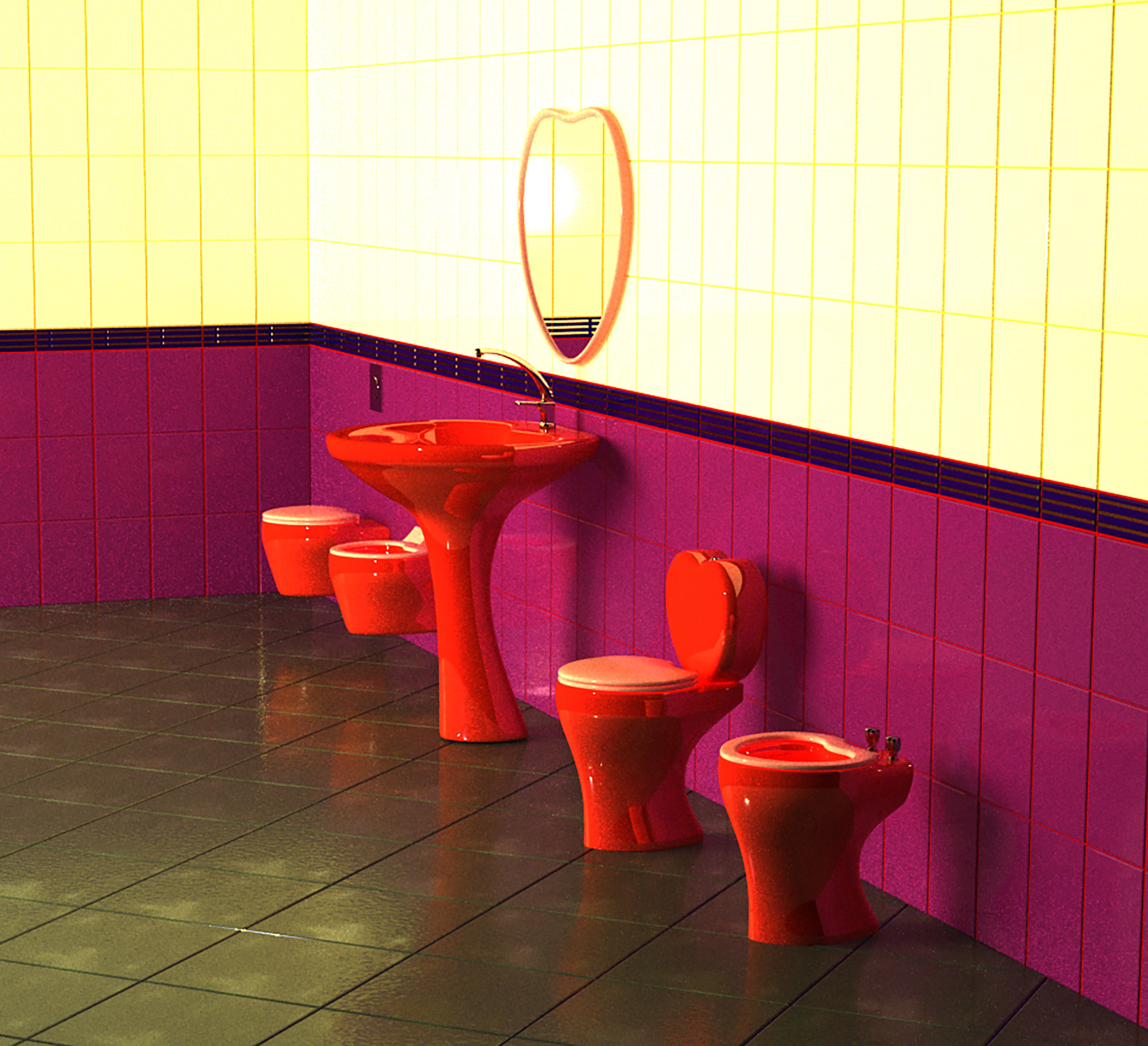 Bathroom heart full set 3D Model Collection_1