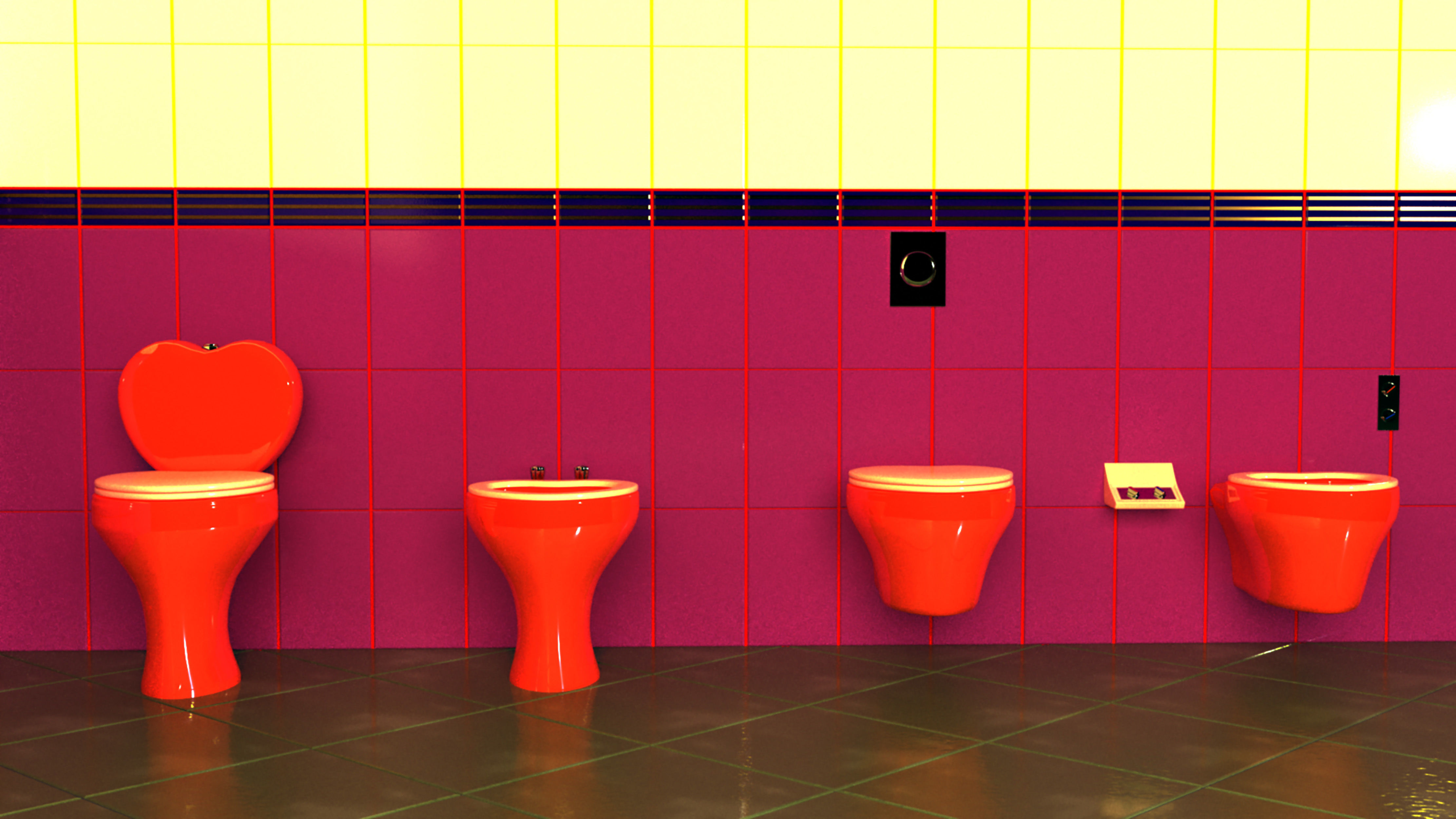 Bathroom heart full set 3D Model Collection_4